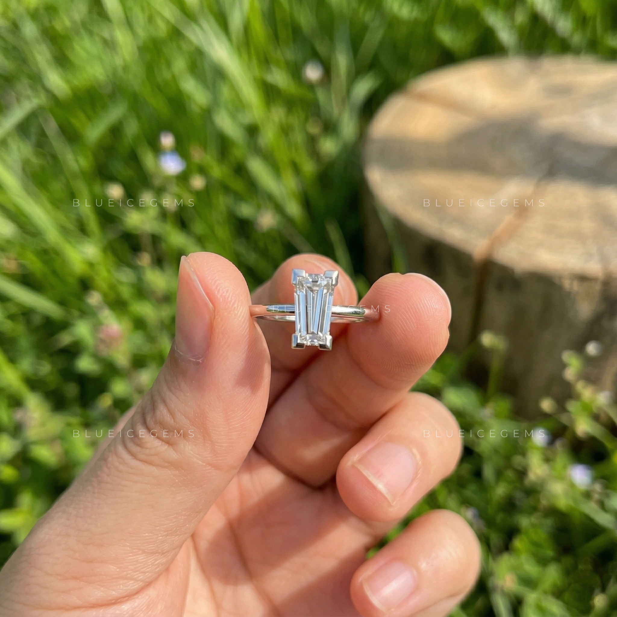 The "Urban Icon" Tapered Baguette: Boldly Architectural Solitaire