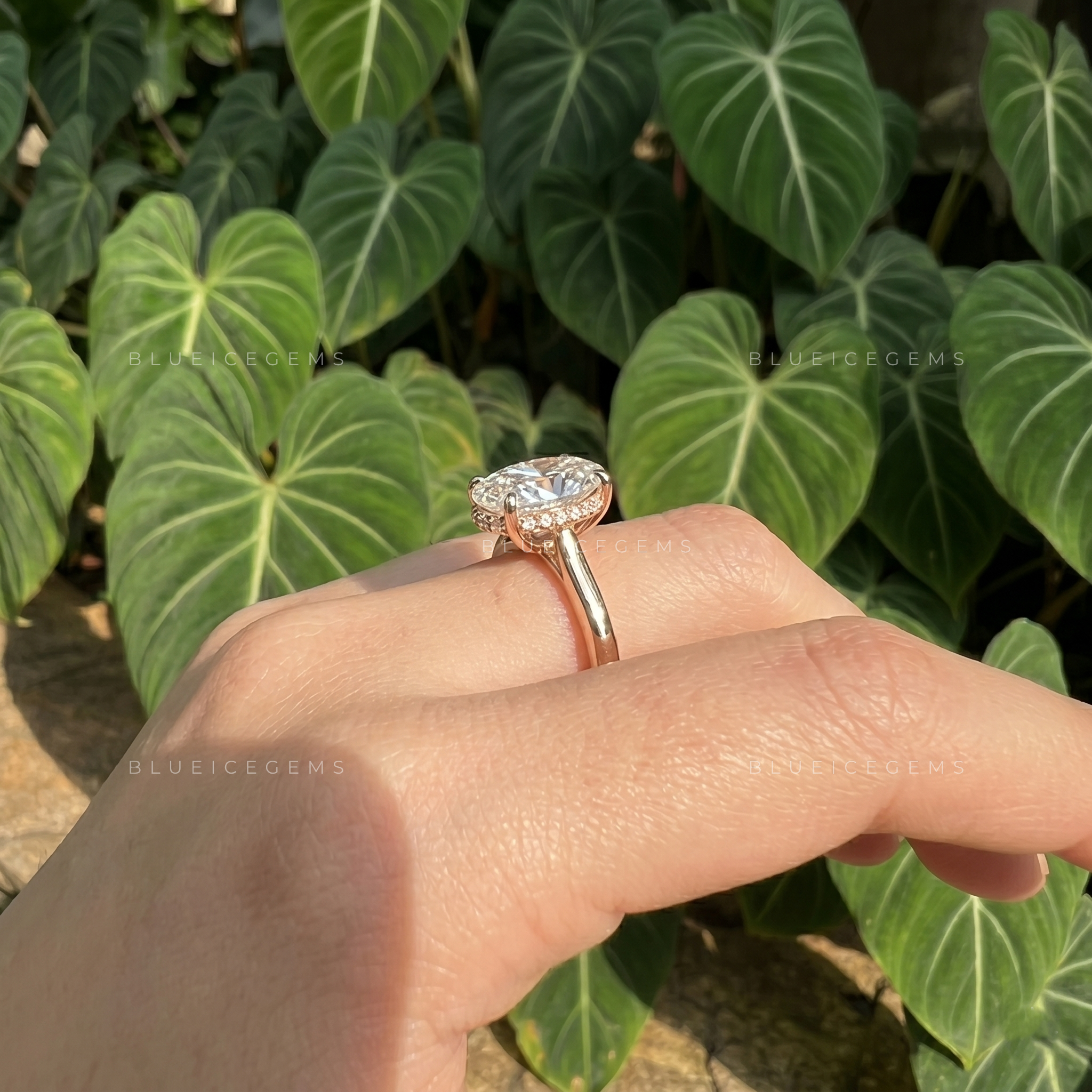 Grand Splendor Oval Cut Hidden Halo Engagement Ring