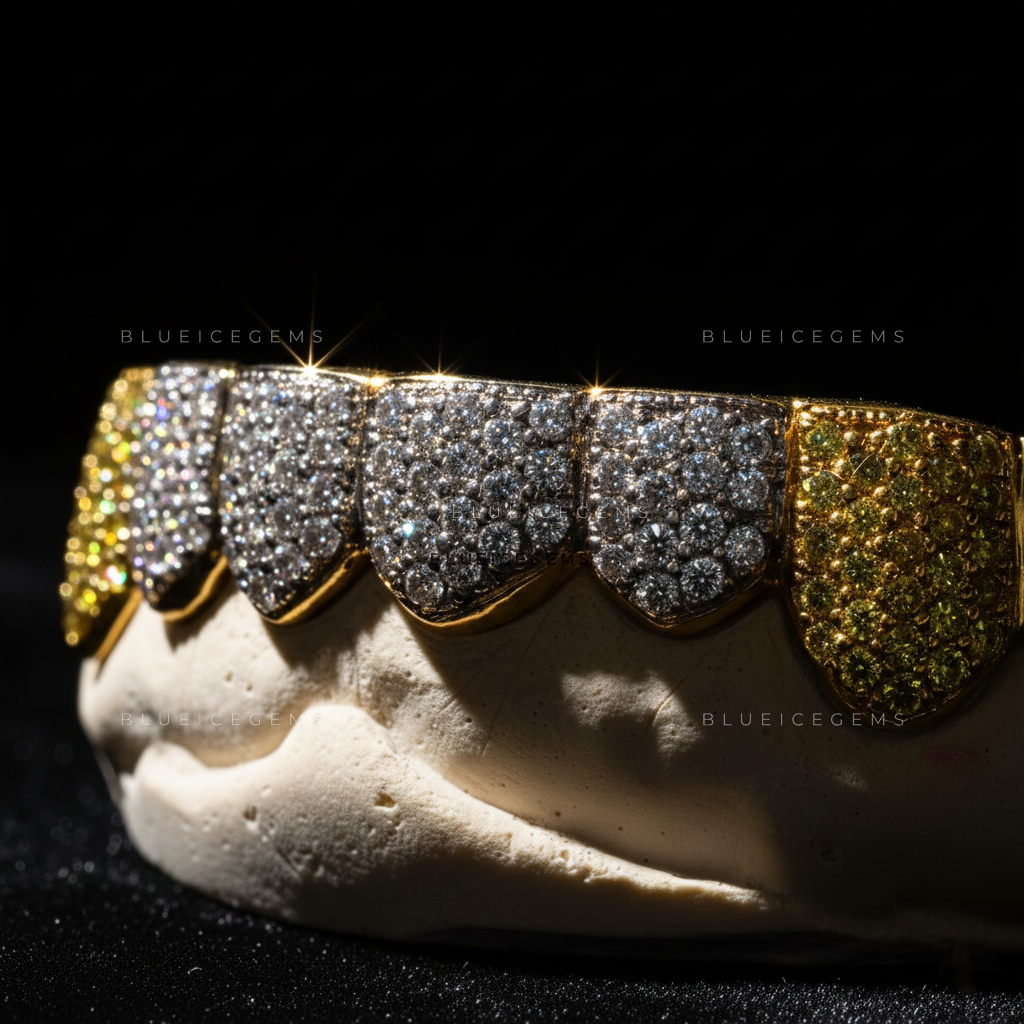 Canary & White Frost Shield Grillz