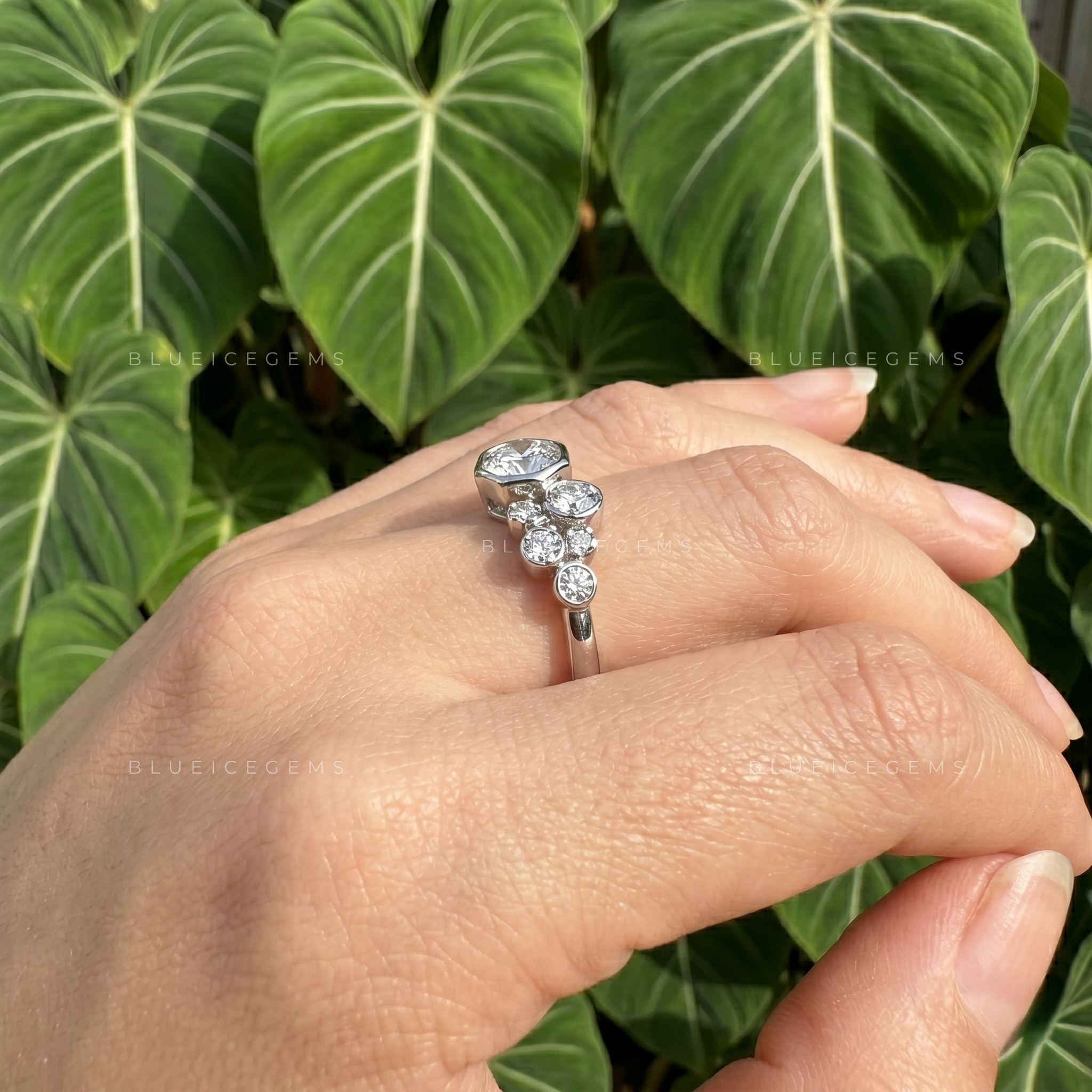 Celestial Splendor Large Round Multi-Stone Cluster Statement Ring