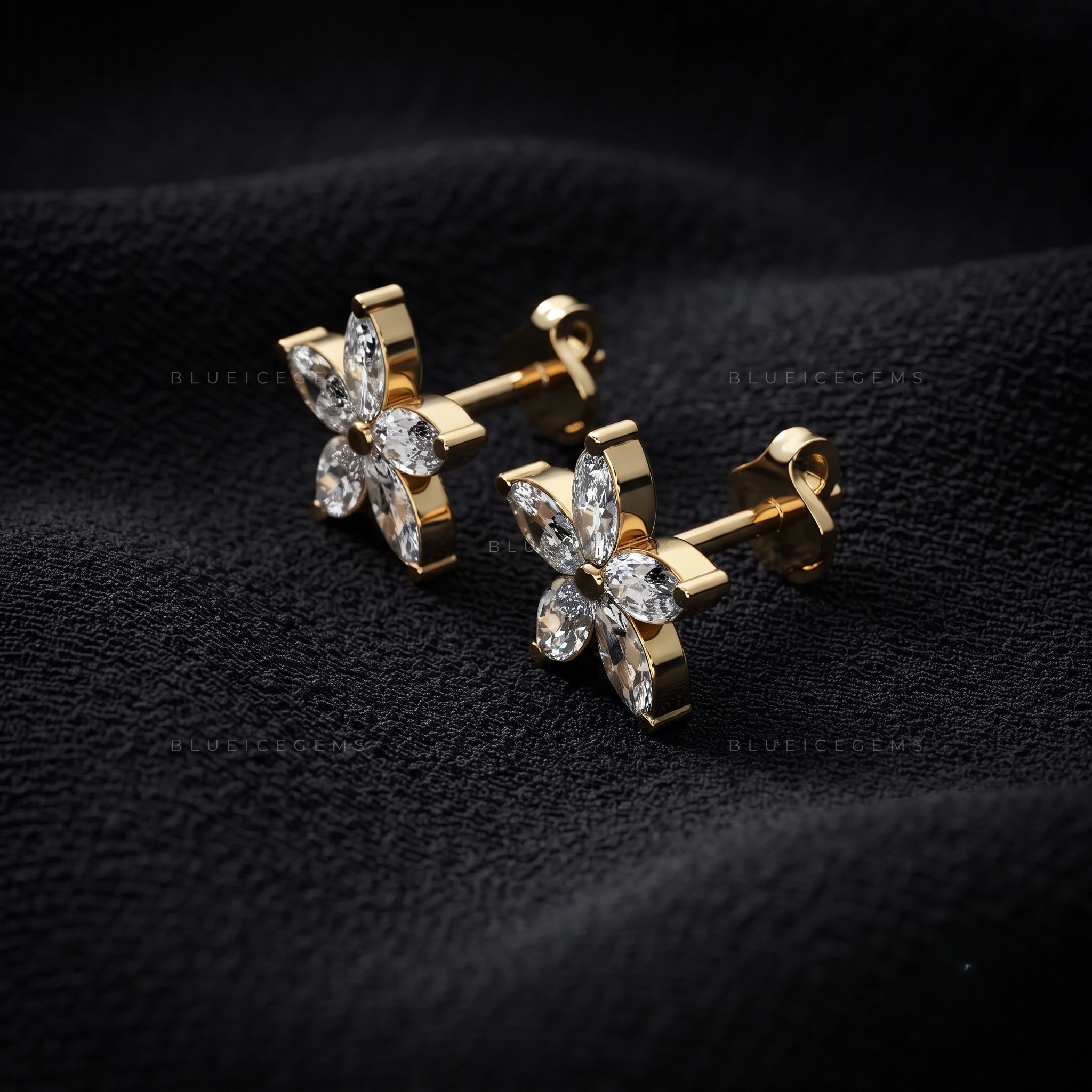 Florelle Marquise Bloom Lab-Grown Diamond Stud Earrings