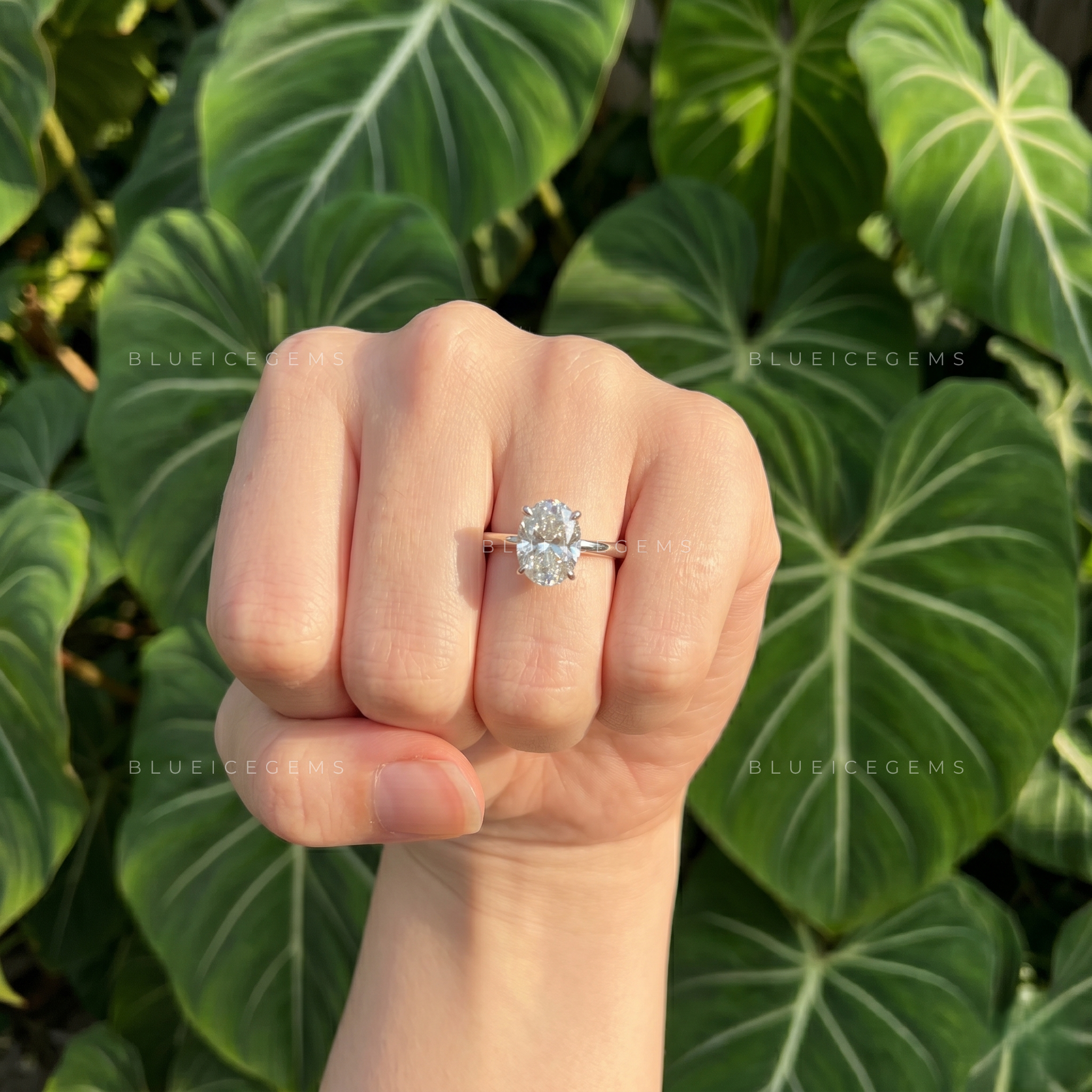 Radiant Oval Brilliant Cut Solitaire Engagement Ring