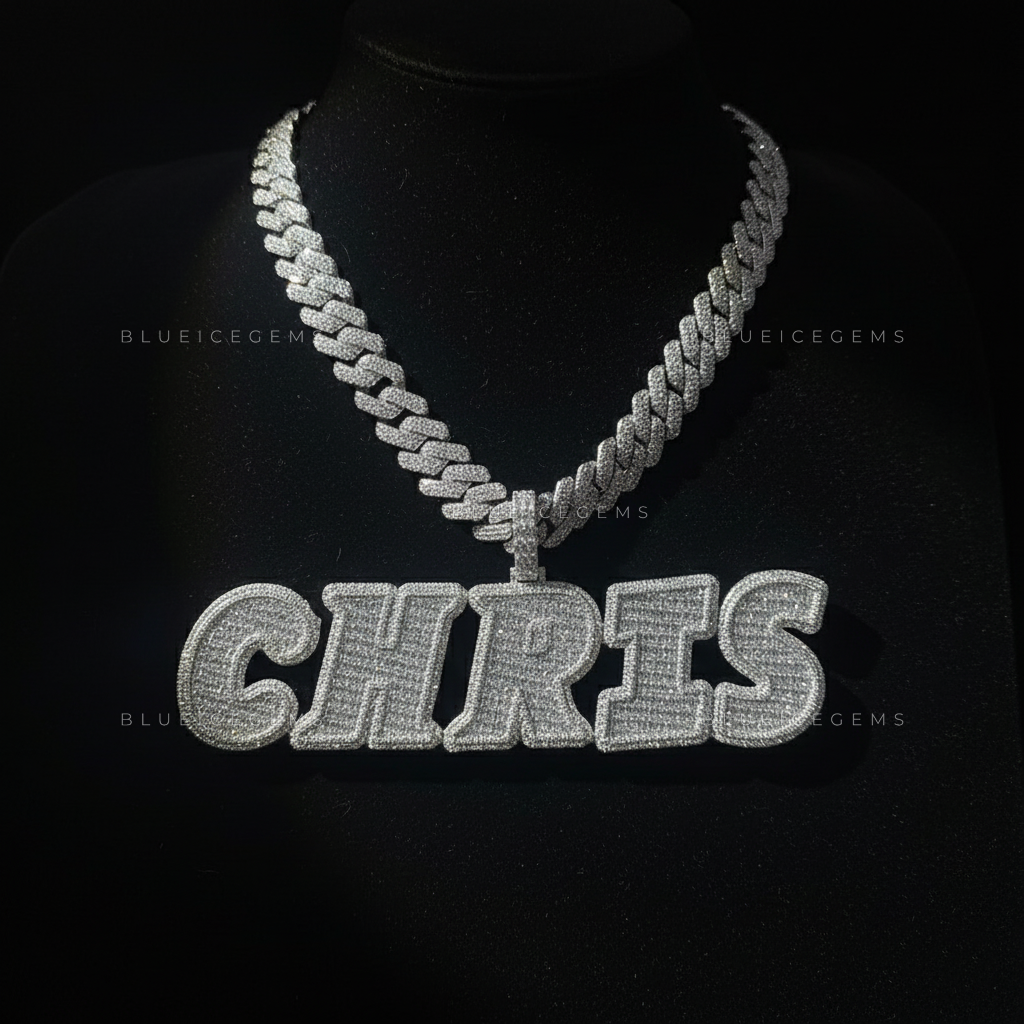 "CHRIS" Custom 3D Bubble Script Pendant