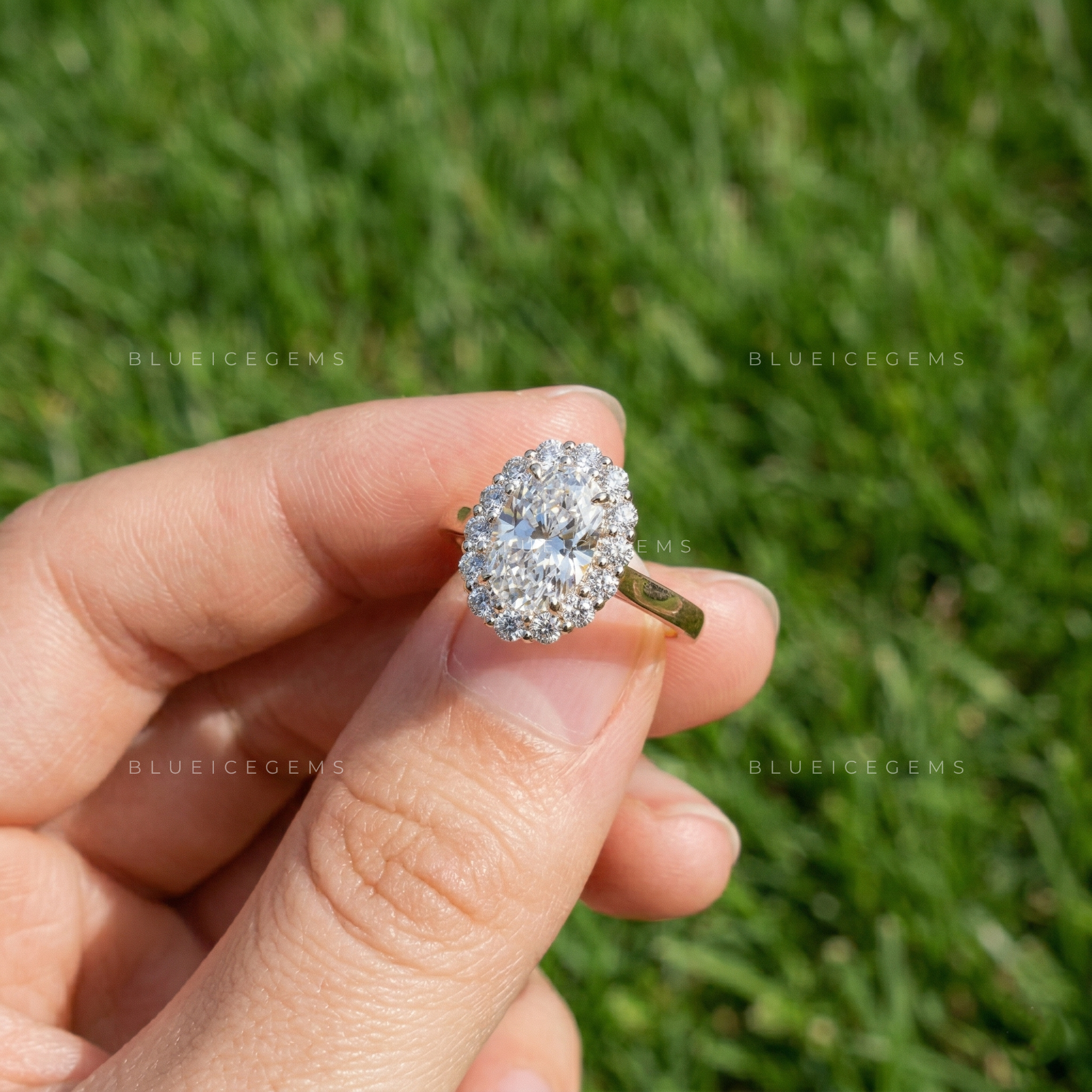 Refined Brilliance Oval Cut Accent Engagement Ring
