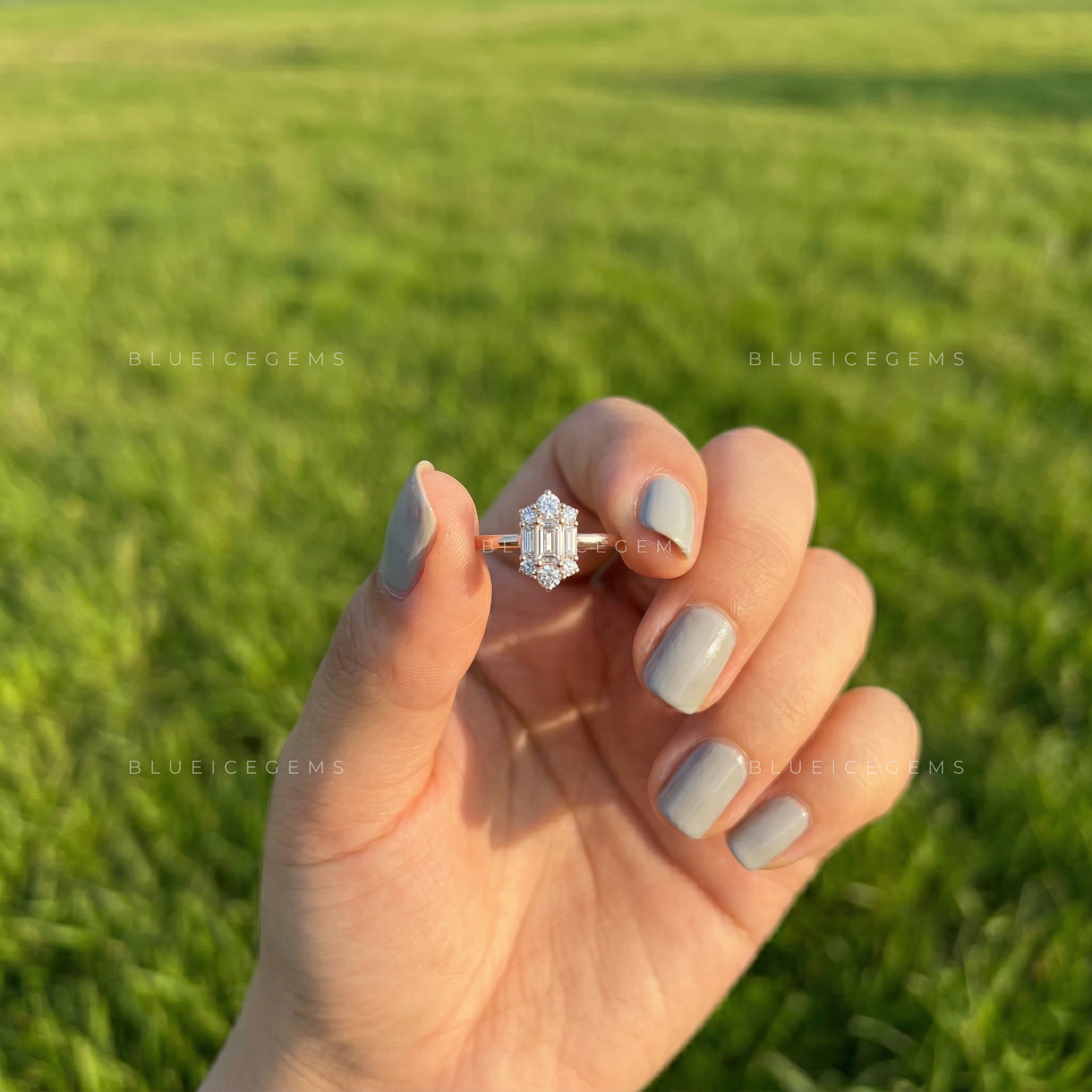 The "Starlet" Cluster Halo: A Bold Baguette & Round Sparkle Statement