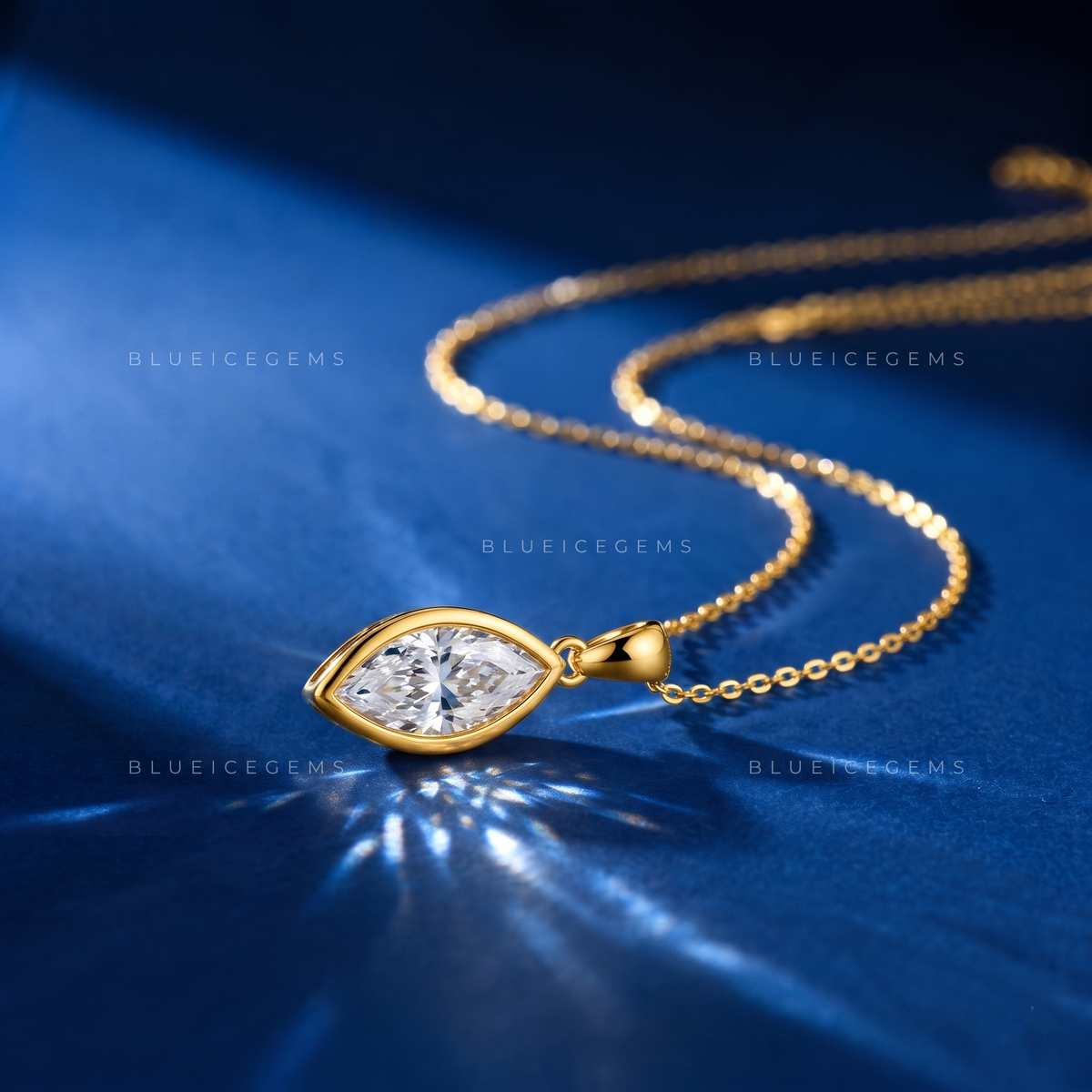 Marquise Solitaire Diamond Pendant