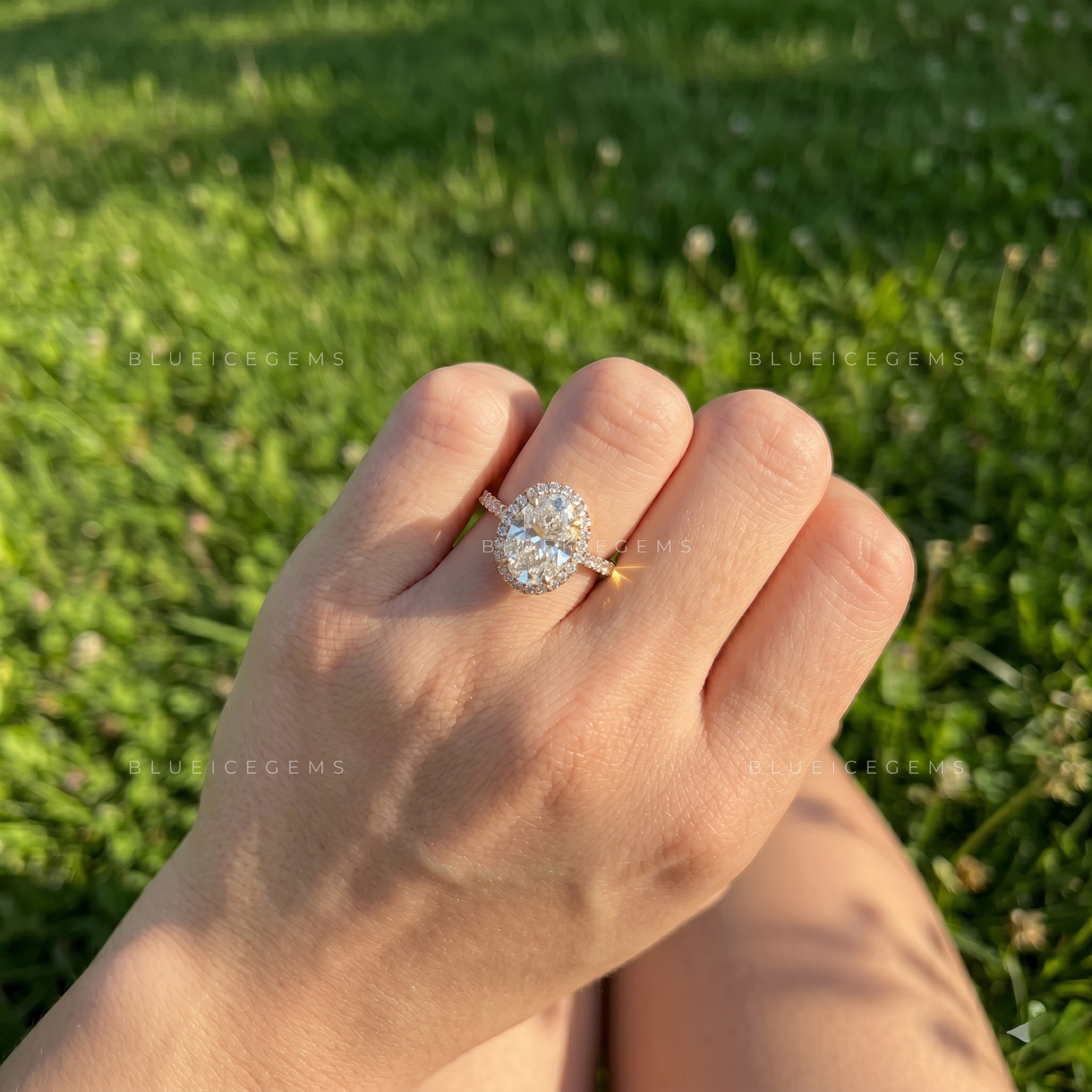 Evora Oval Cut Brilliant Accent Solitaire Engagement Ring