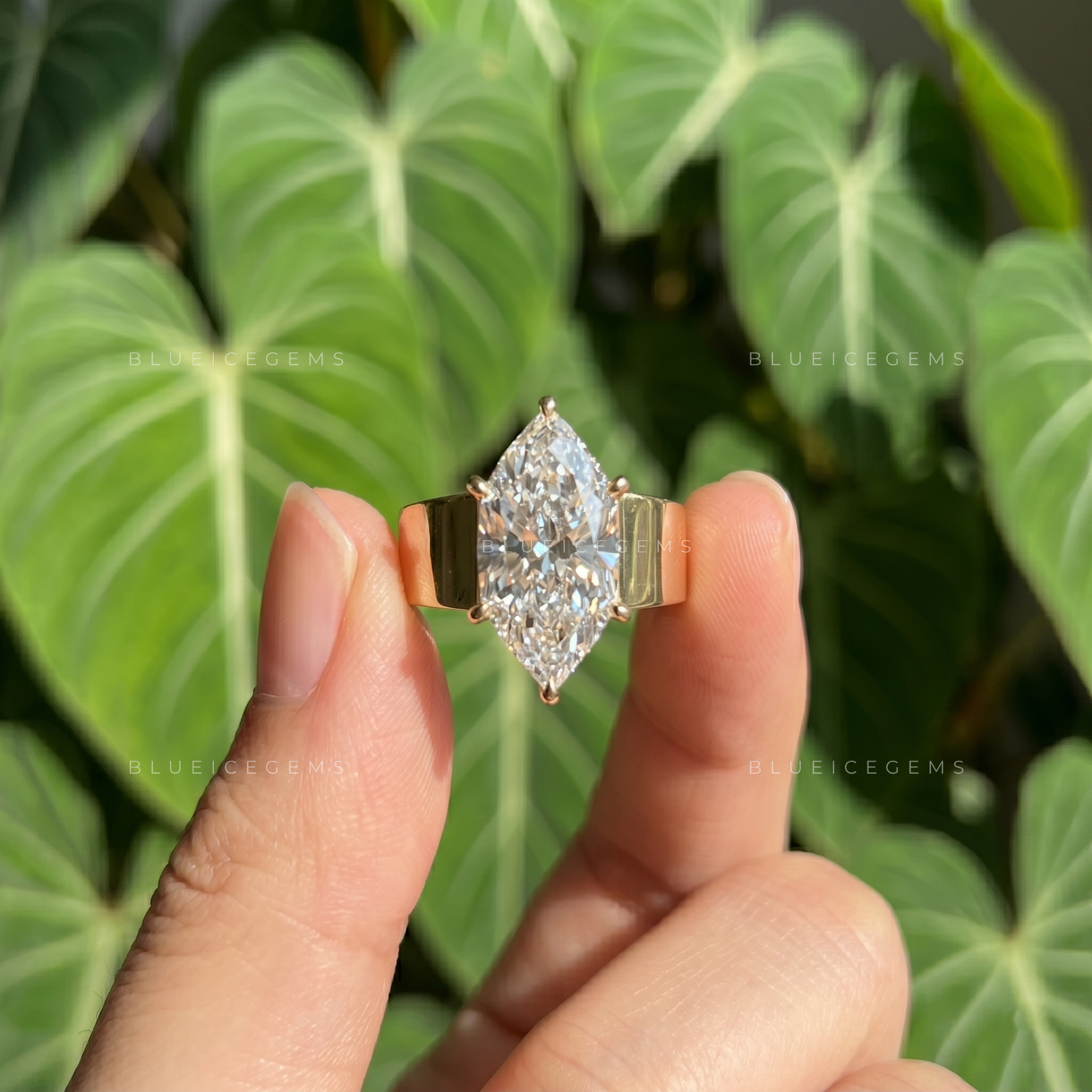 Vintage Elegance Dutch Marquise Cut Cigar Band Solitaire Engagement Ring
