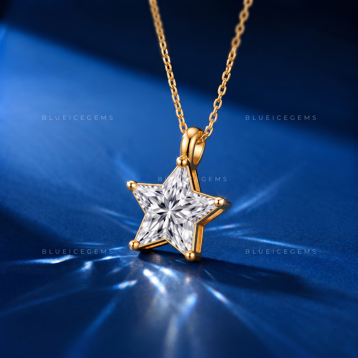 Star Shape Solitaire Diamond Pendant