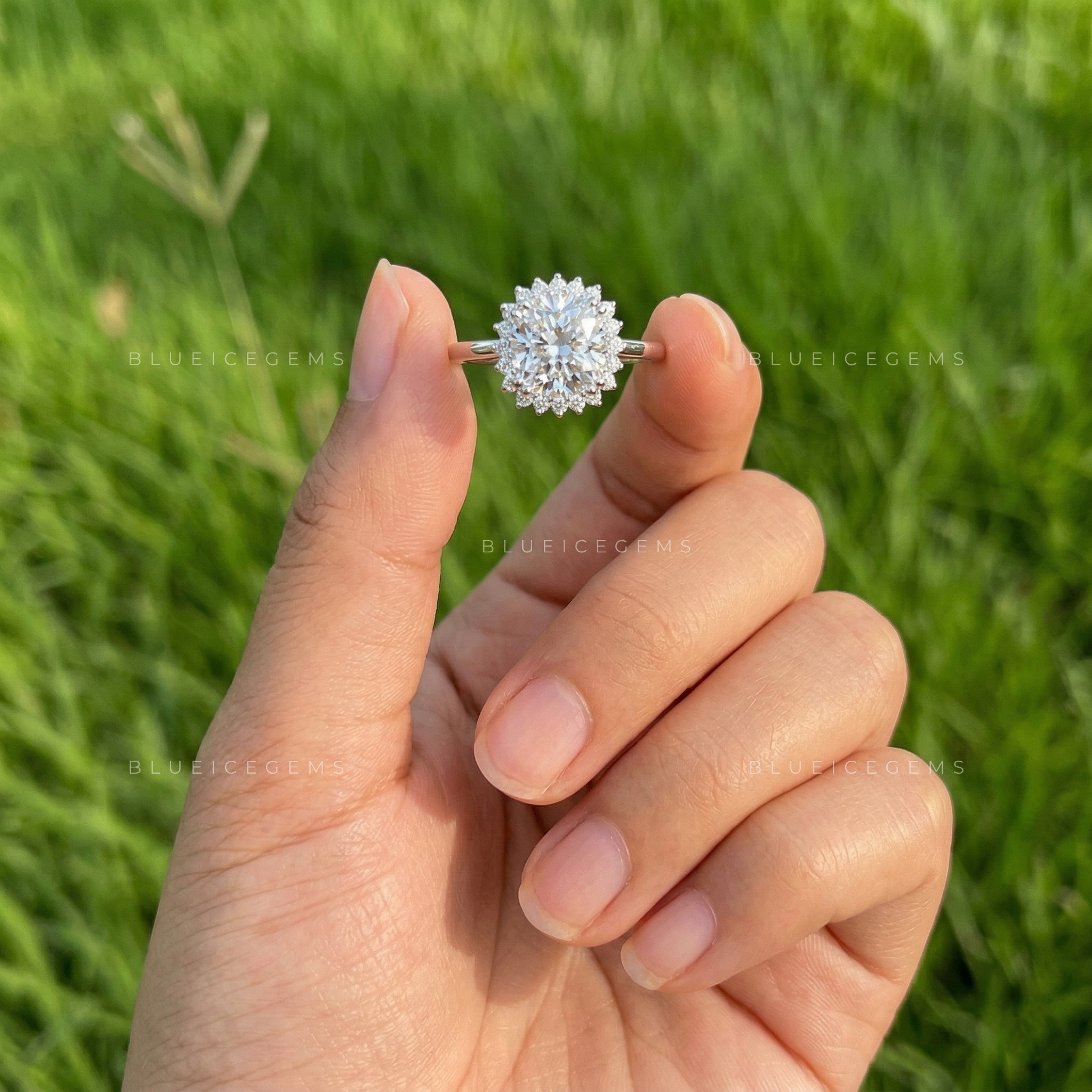 Velvet Radiance Cushion Cut Hidden Halo Engagement Ring