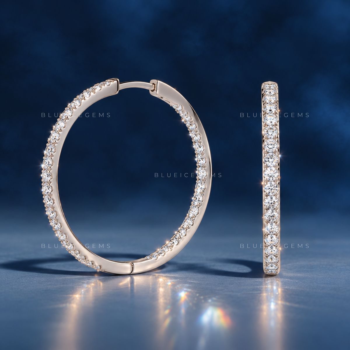 Micro Pavé Diamond Hoop Earrings