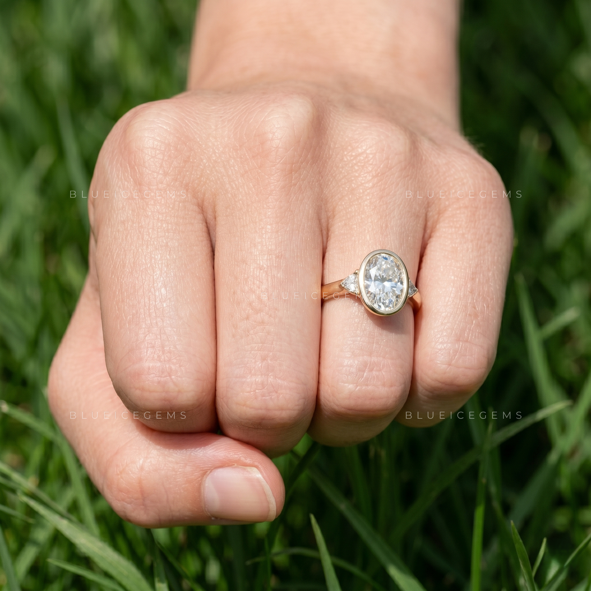 Solara Oval Cut Certified Pavé Accent Solitaire Engagement Ring