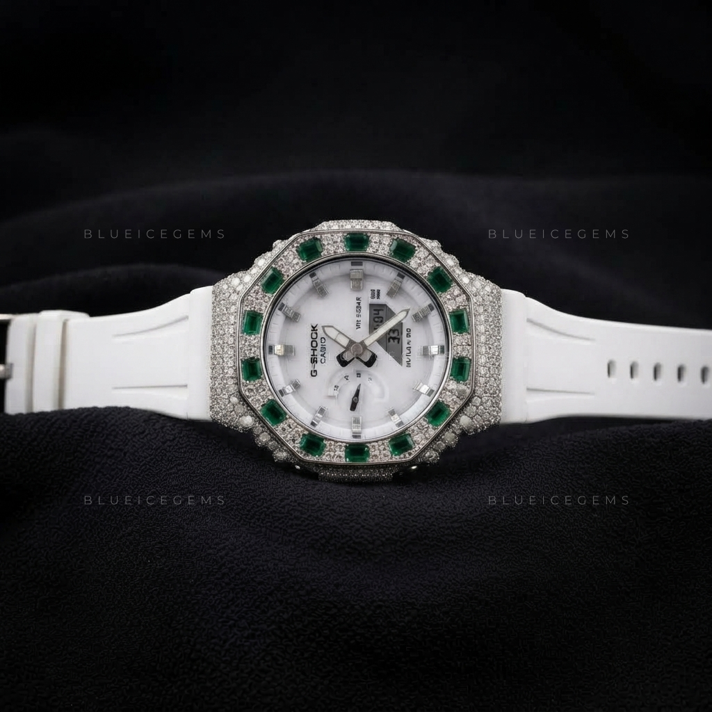 Prismatic Crown Iced Watch – VVS Moissanite Rainbow Edition