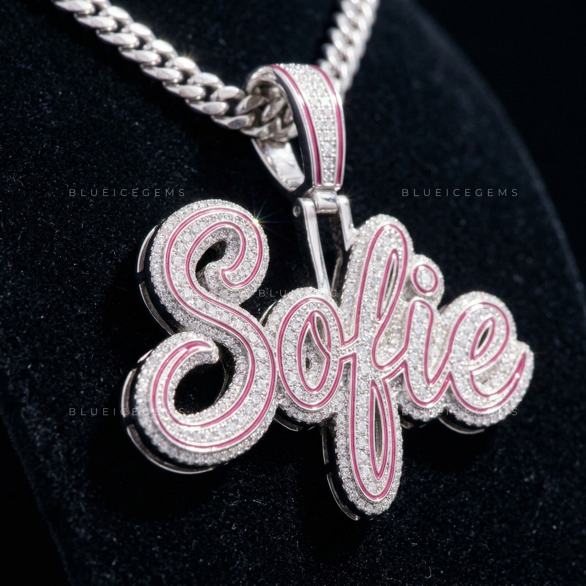 The "Sofie" Signature: Cursive Fluidity & Magenta Enamel Sovereign