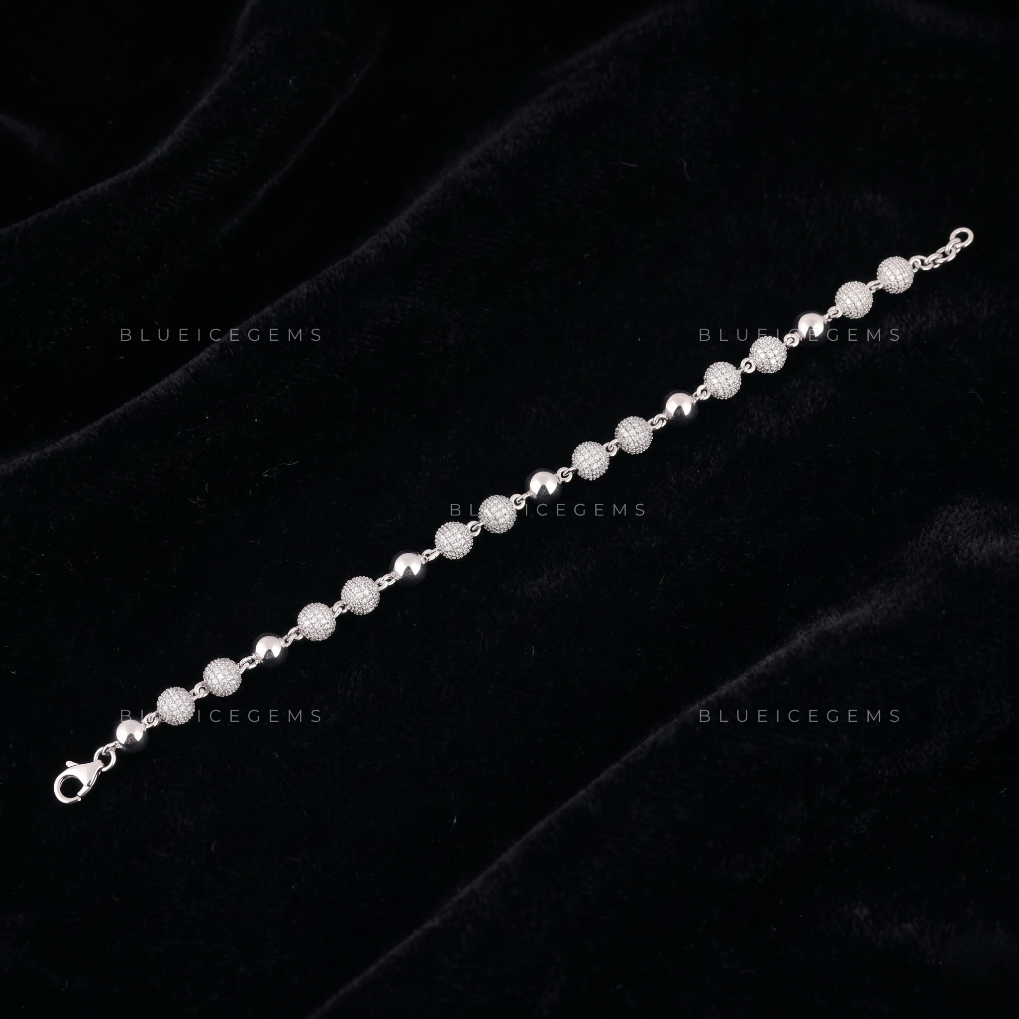 Spherical Brilliance Iced Bead High-Luster Statement Link