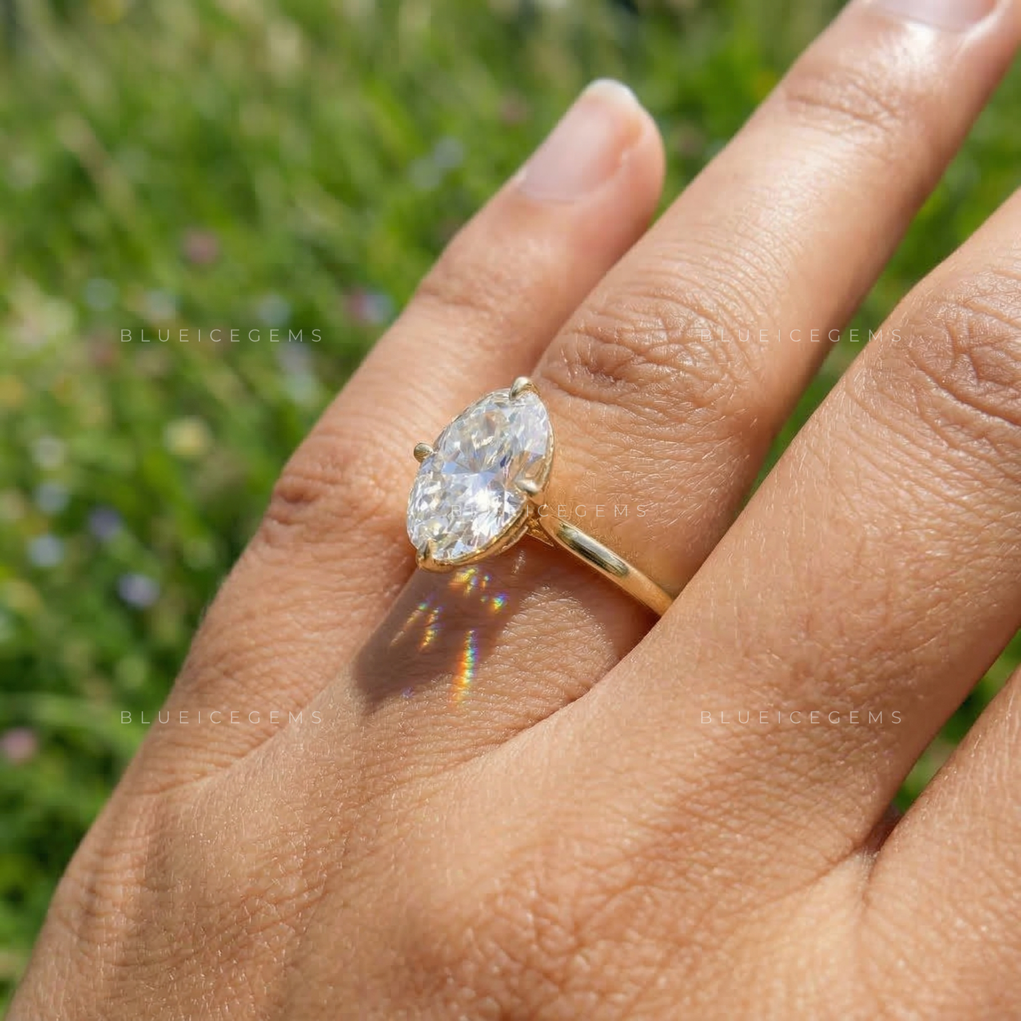 Hidden Halo Oval Cut Solitaire Engagement Ring