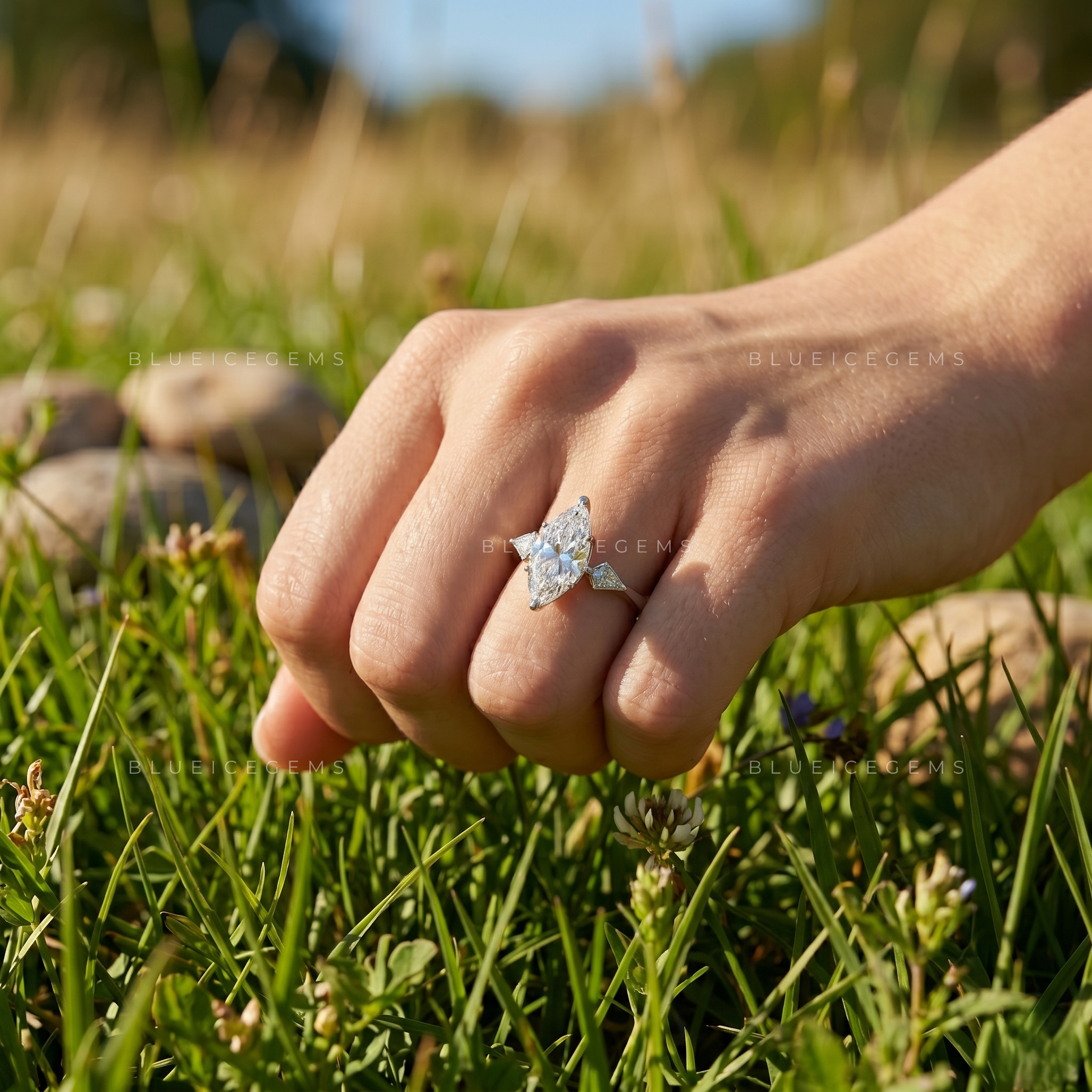 Enchanted Marquise Trilogy Brilliant Cut Heirloom Engagement Ring