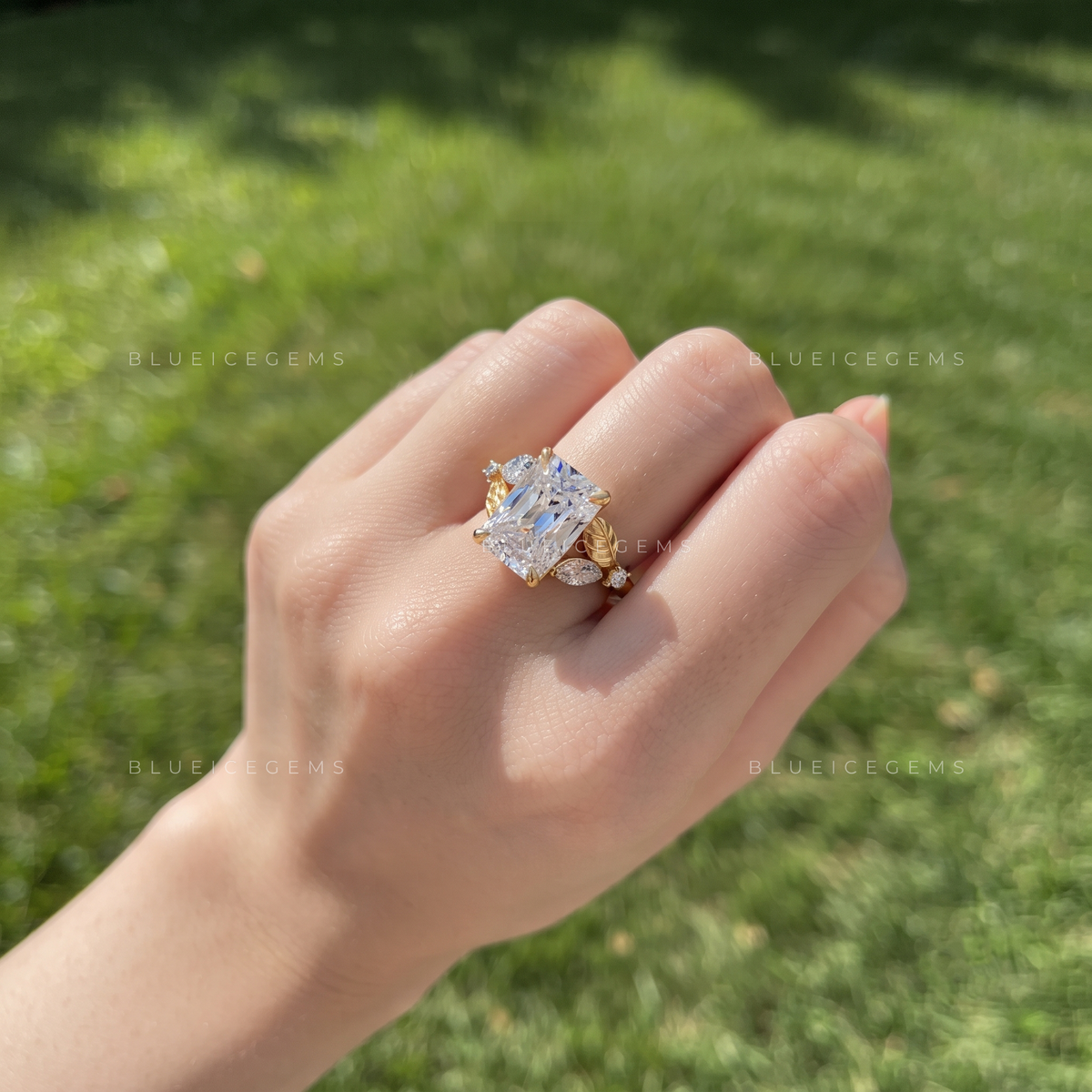 Old Mine Cut Floral Engagement Ring