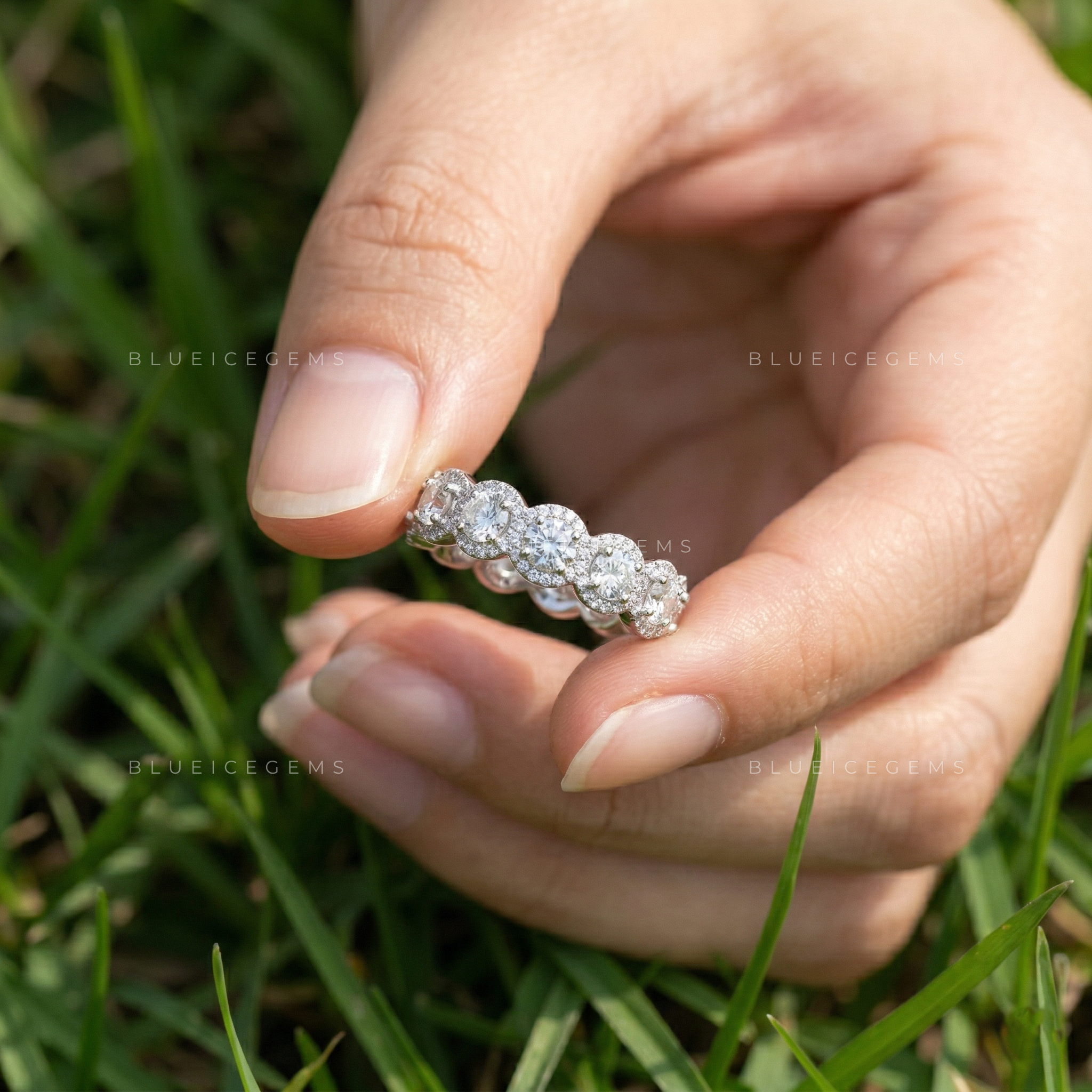 The "Endless Radiance" Halo Eternity Band: Iconic Brilliance