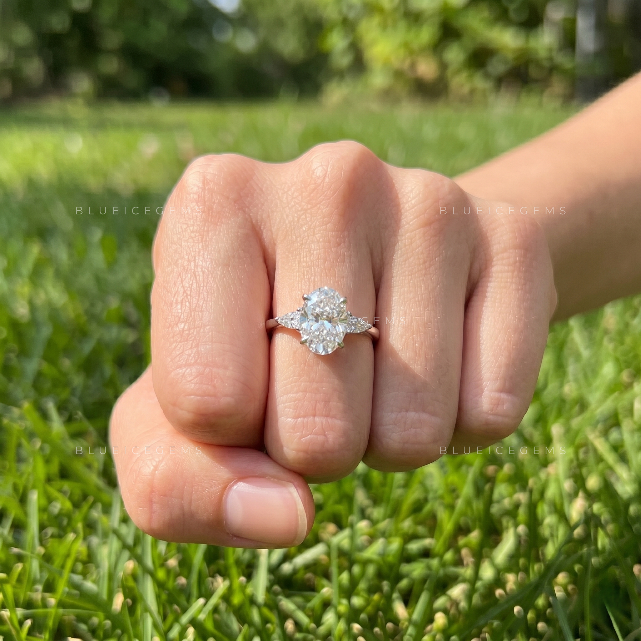The "Regal Symmetry" Oval & Marquise Trilogy: D-Color Perfection