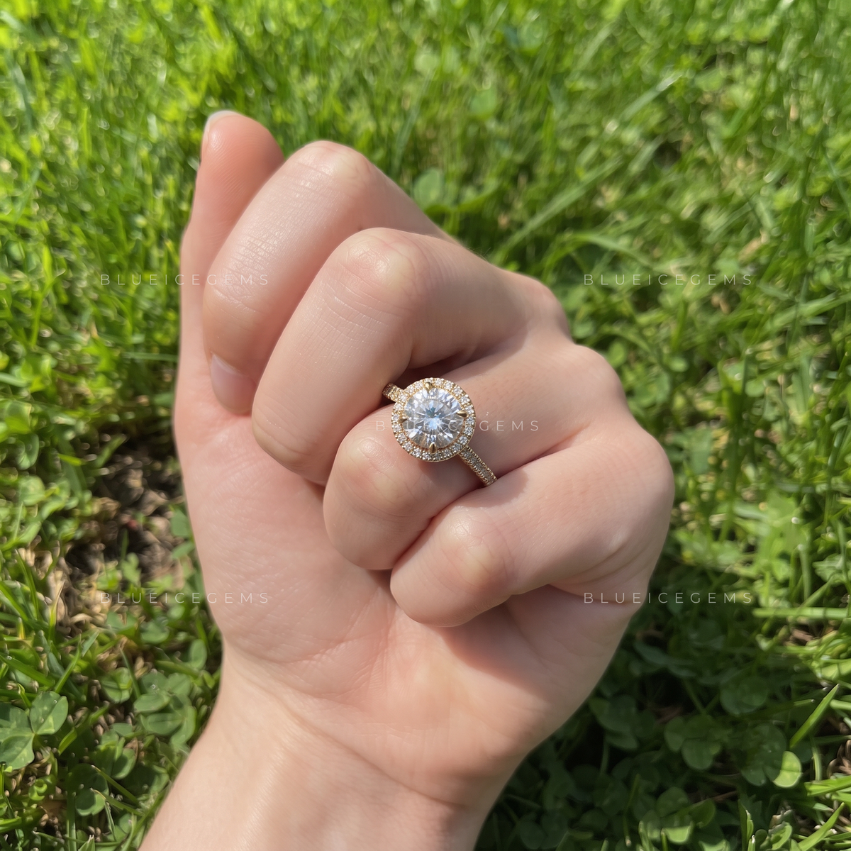 Aurelia Radiant Portuguese Cut Halo Engagement Ring