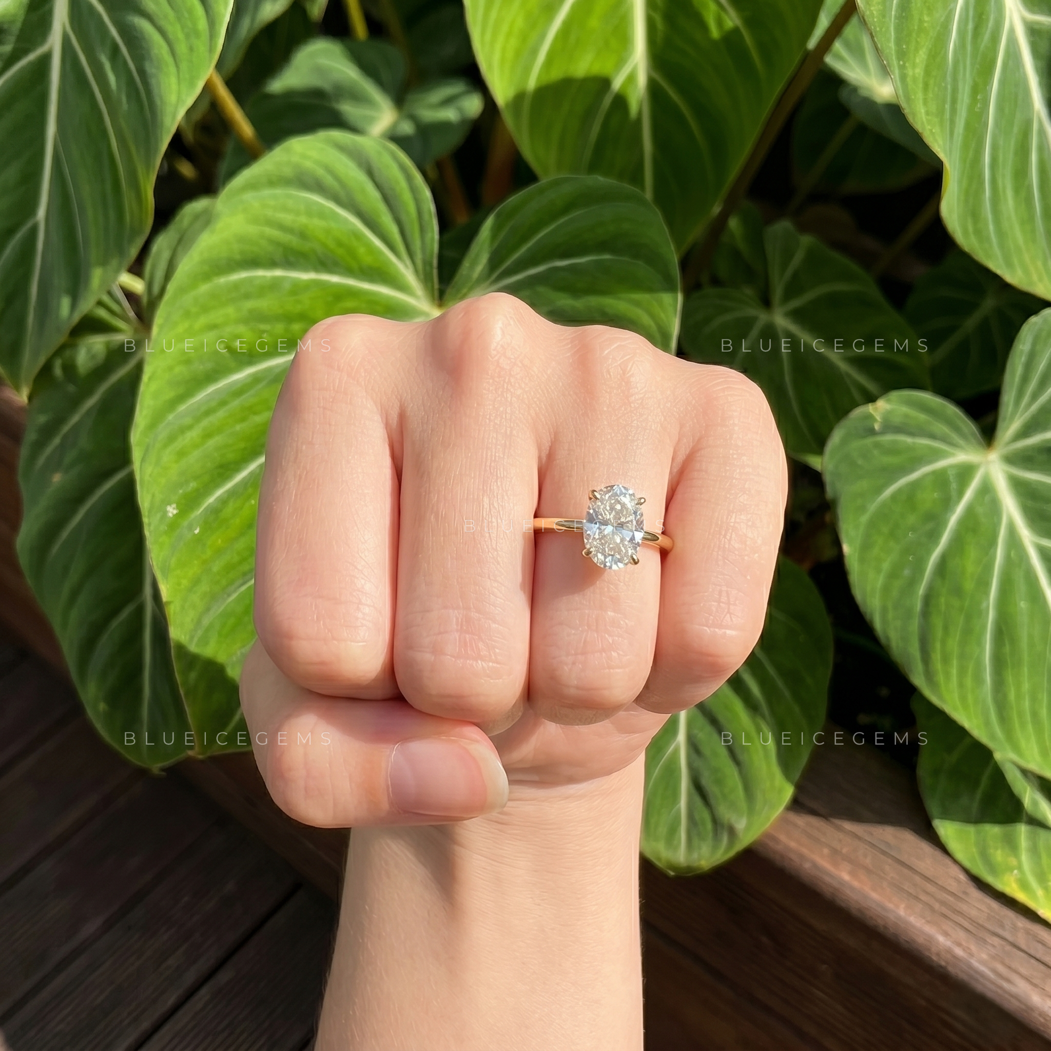 Graceful Serenade Oval Cut Hidden Halo Solitaire Engagement Ring