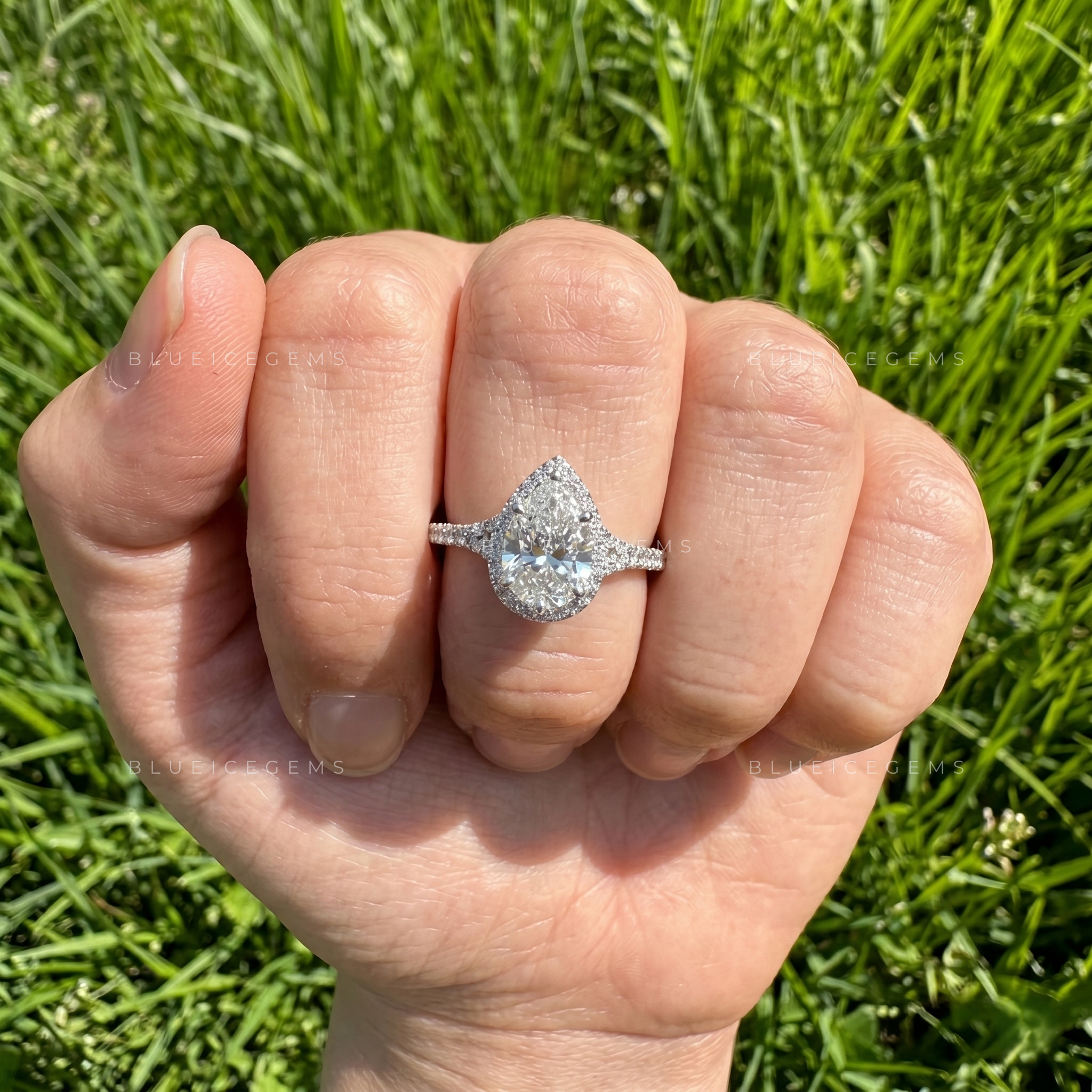 The "Celestial Teardrop" Pear Halo: A D-Color Brilliance Masterpiece