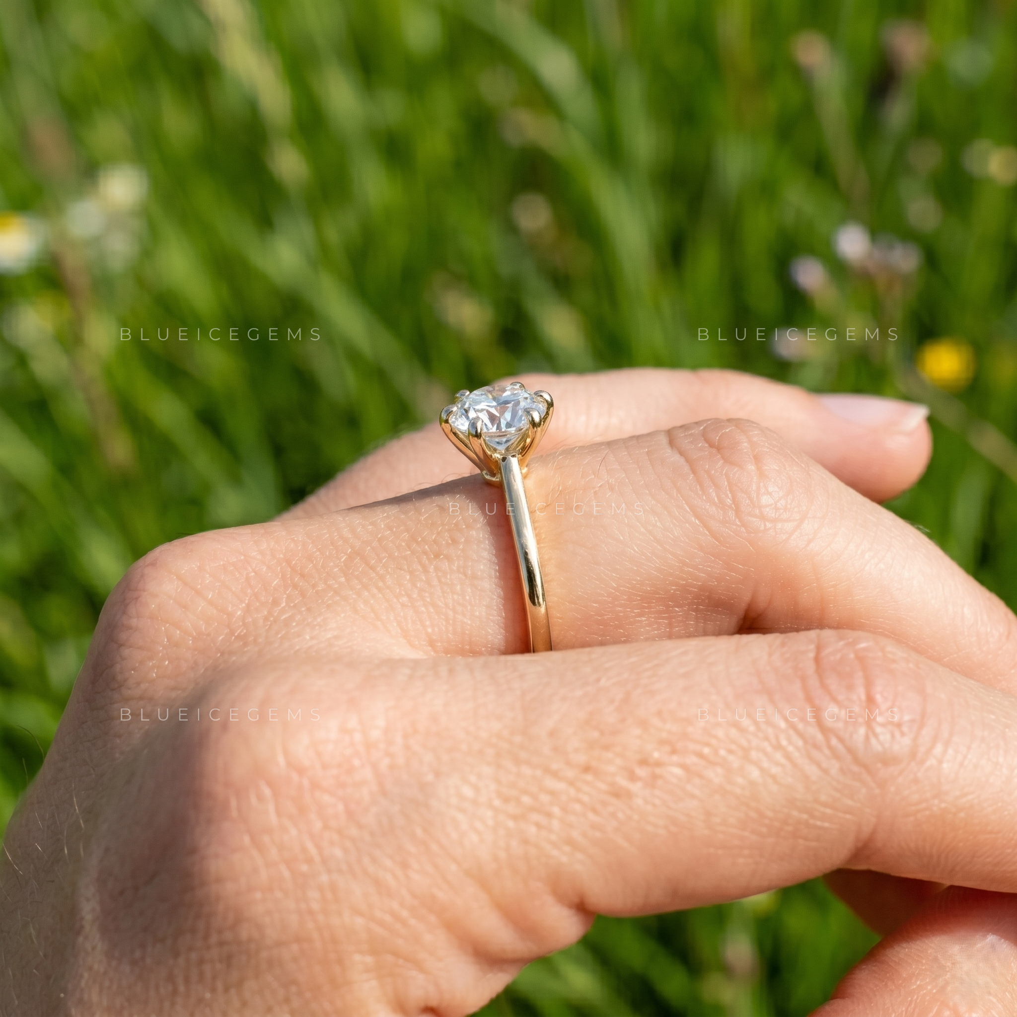 Trilogy of Love Round Brilliant Cut Three Stone Engagement Ring