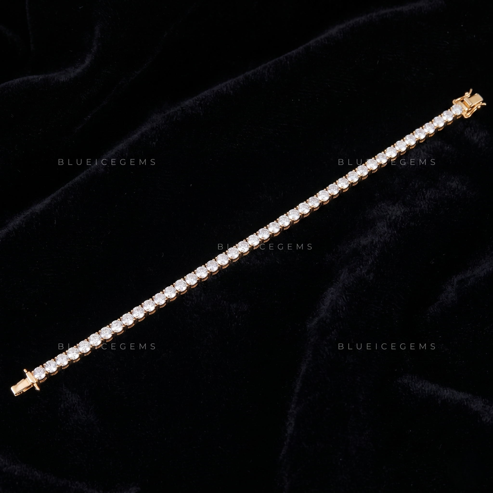 Elite Solid-Gold Brilliance High-Luster Tennis Masterpiece