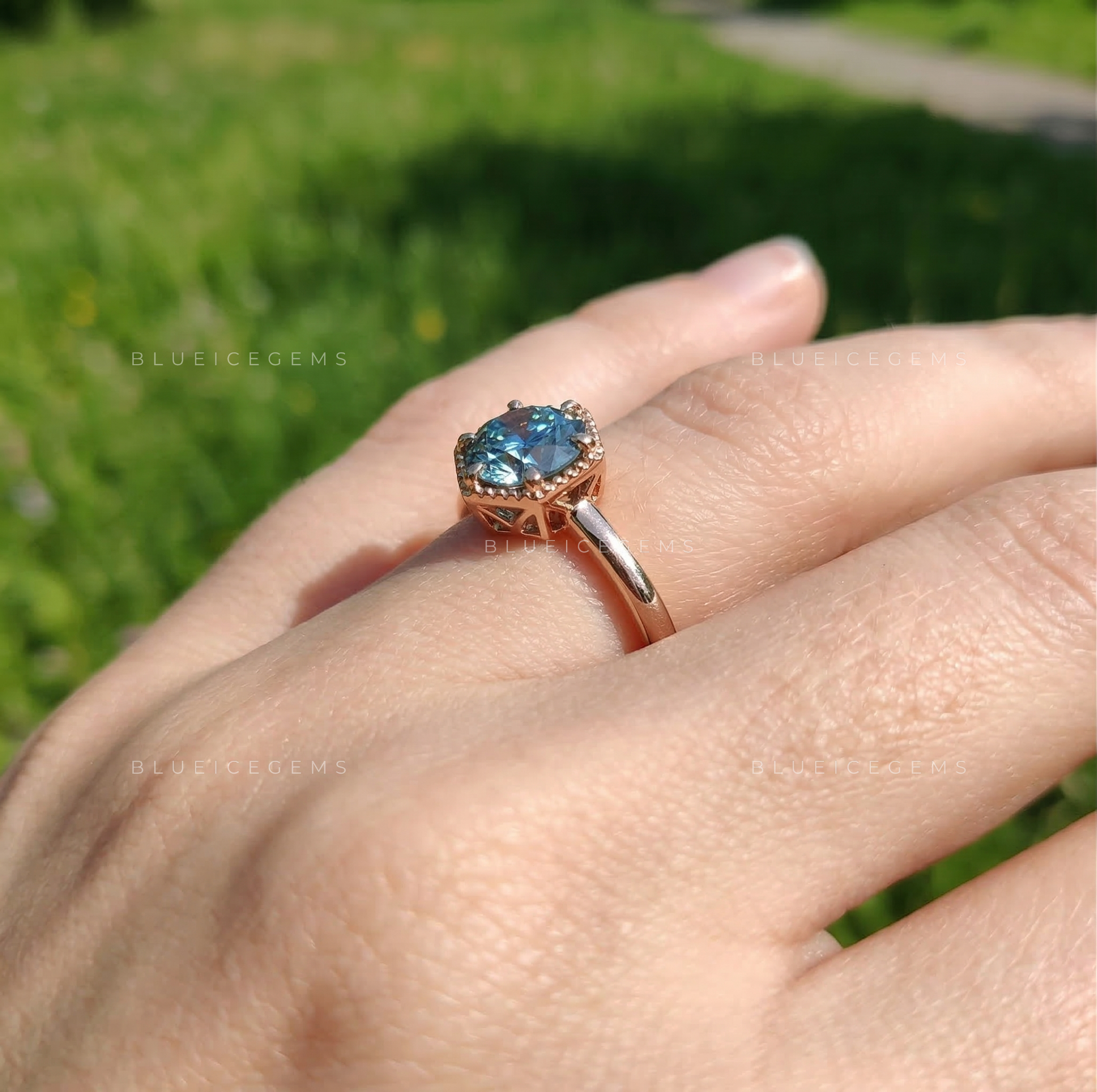 Verdant Radiance Round Brilliant Cut Green Solitaire Ring