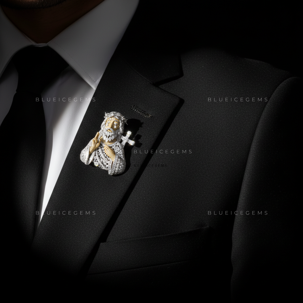 The Divine Protector: Bespoke Jesus Piece Statement Brooch