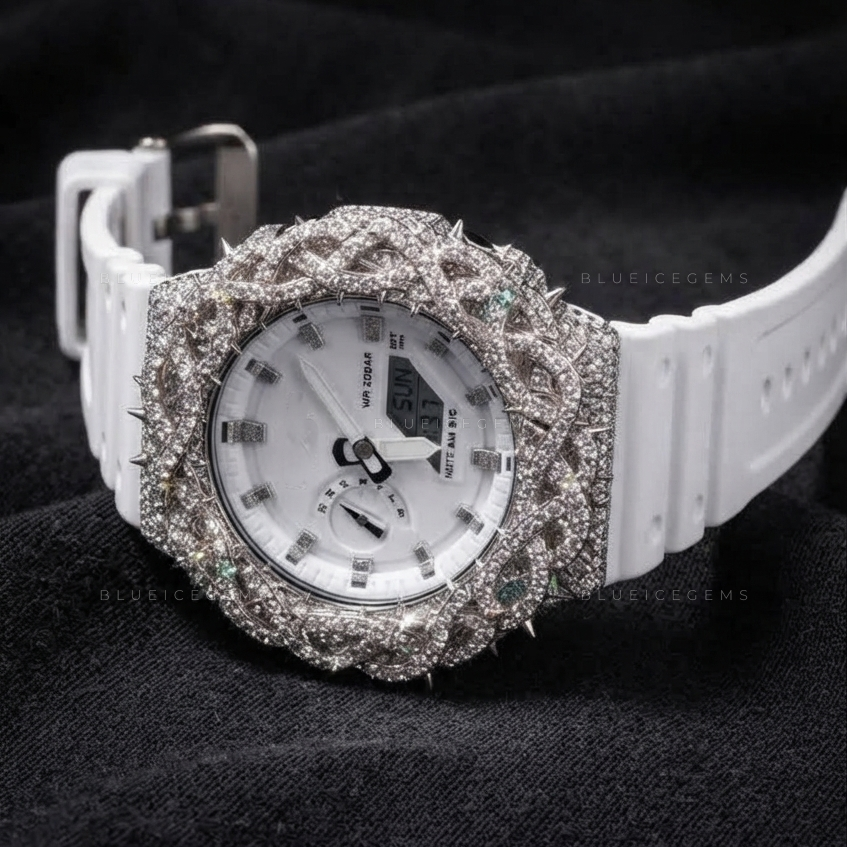Thorn Sovereign Iced Watch – VVS Moissanite Custom Bezel
