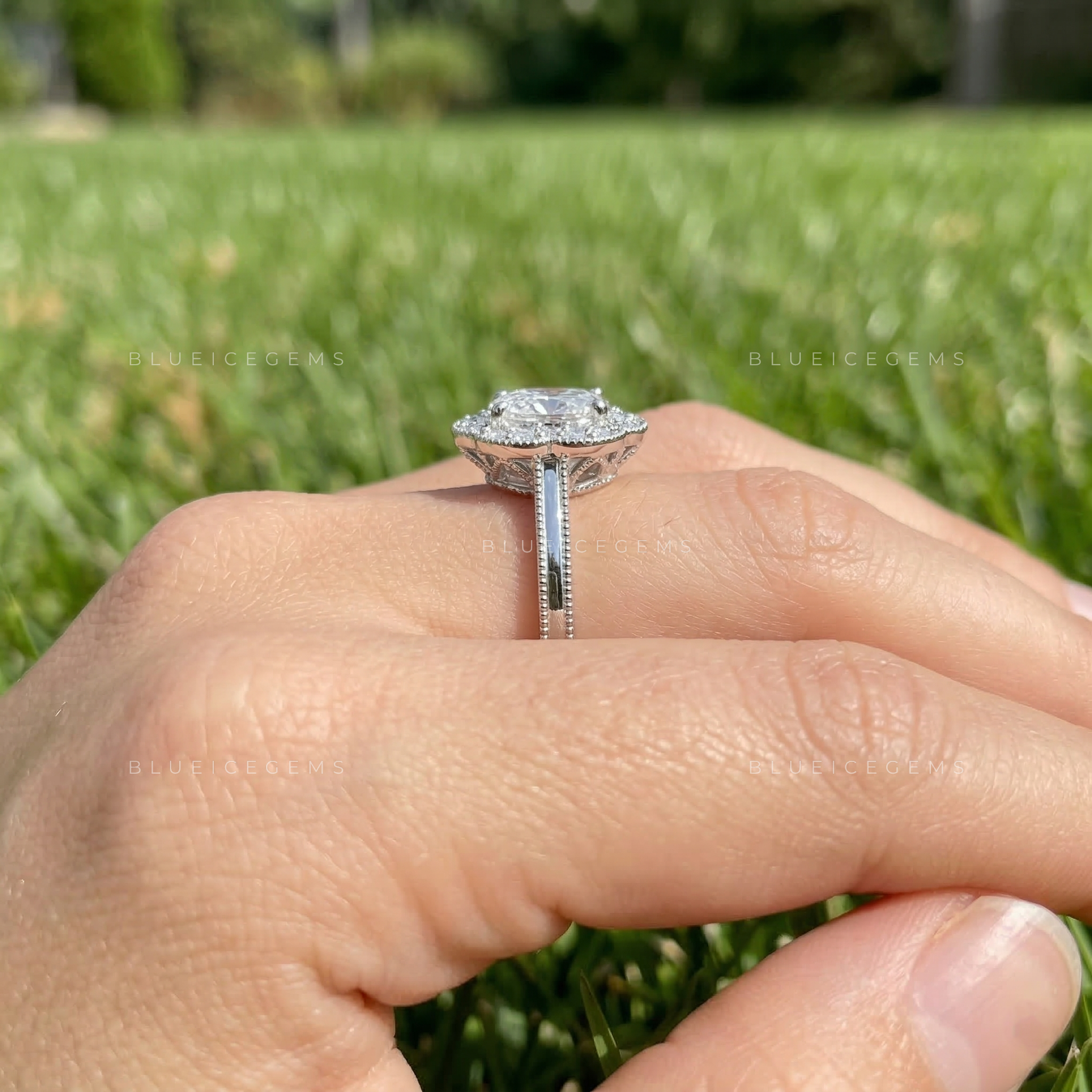 Botanical Grace Oval and Marquise Trilogy Ring