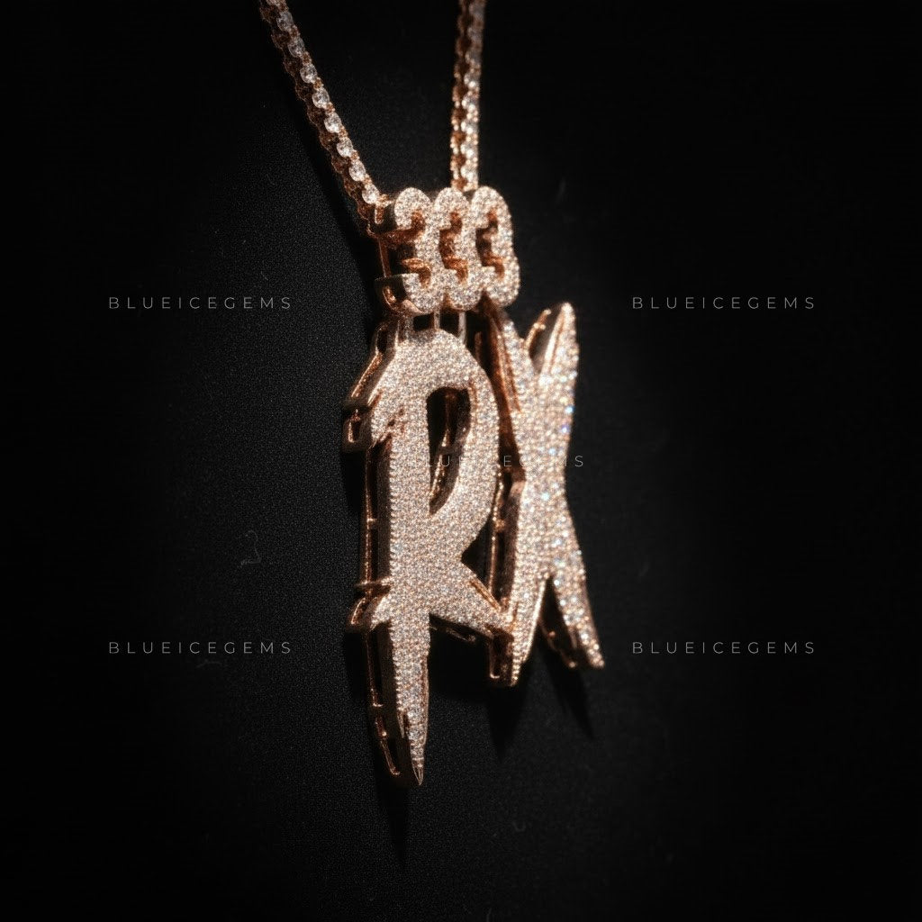 The "RX 333" Kinetic: Sharp Electric Script & Triple-Digit Crown Pendant