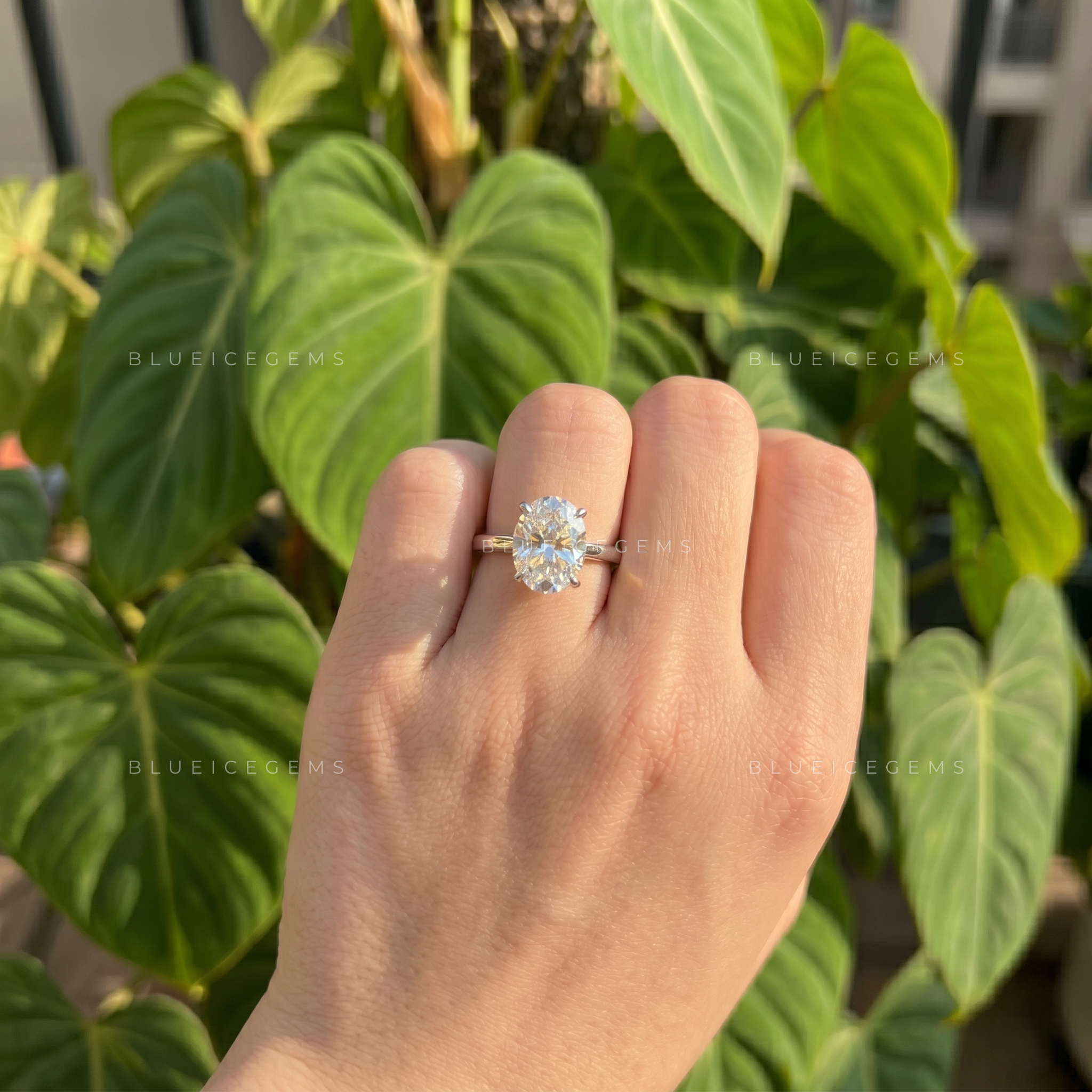 Graceful Oval Cut Classic Solitaire Engagement Ring