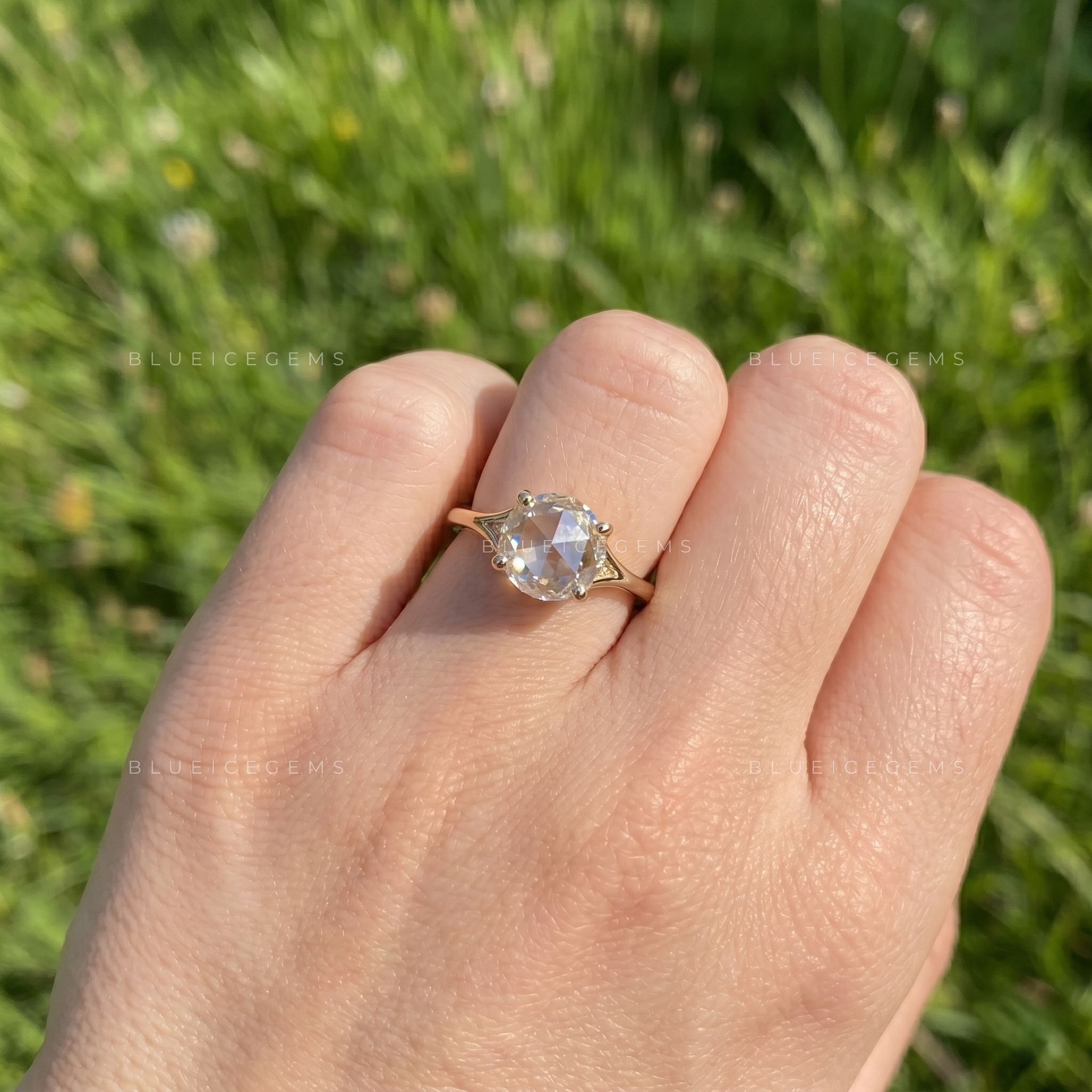 Vintage Charm Round Rose Cut Solitaire Engagement Ring