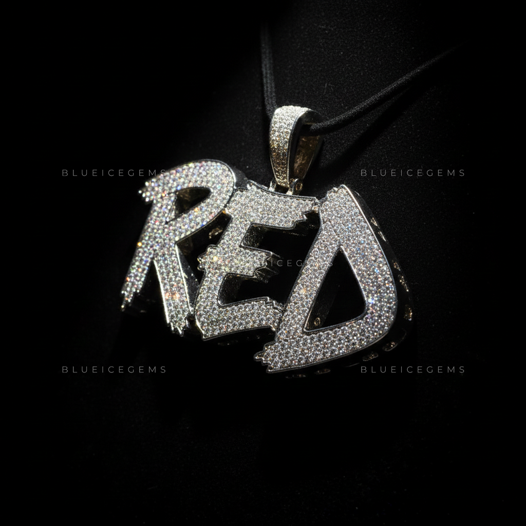"RED" Custom Graffiti Script Pendant