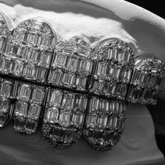 Monarch Baguette & Pave Full-Set Grillz