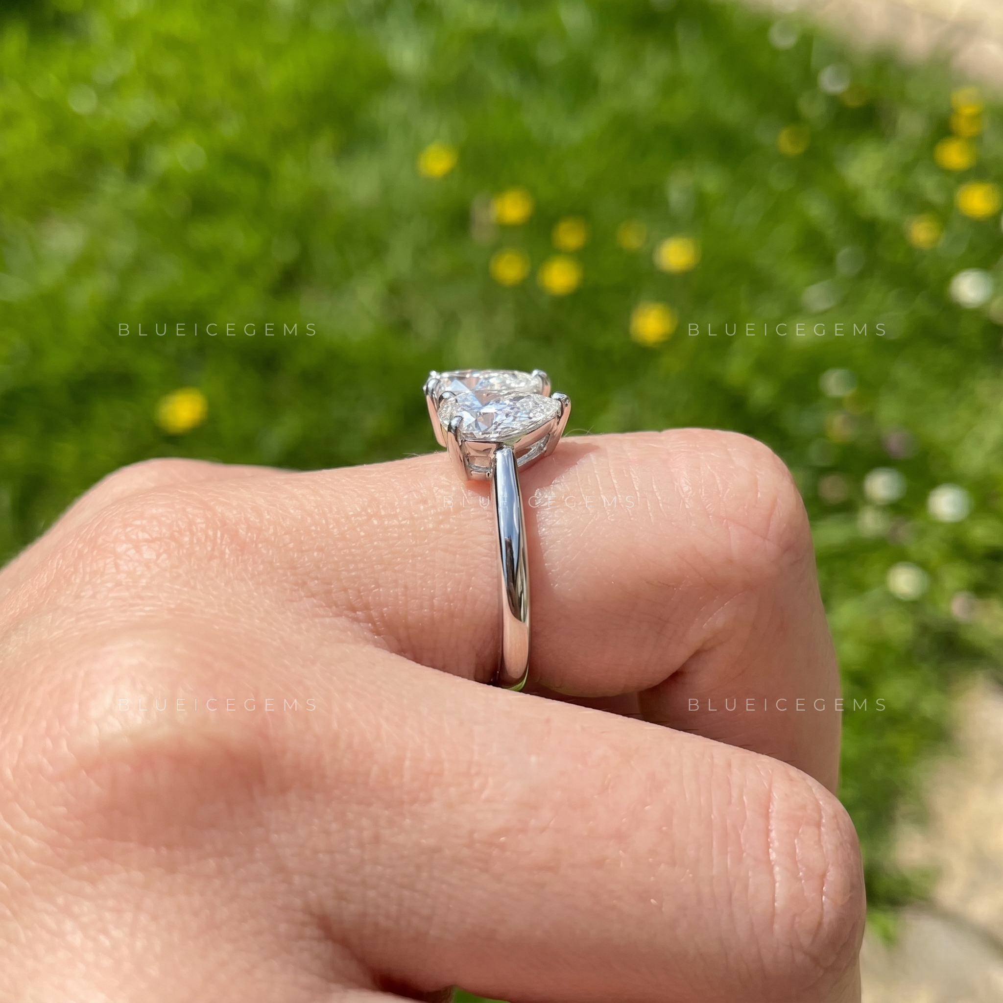 Duet of Love Toi et Moi Double Pear Cut Two Stone Engagement Ring