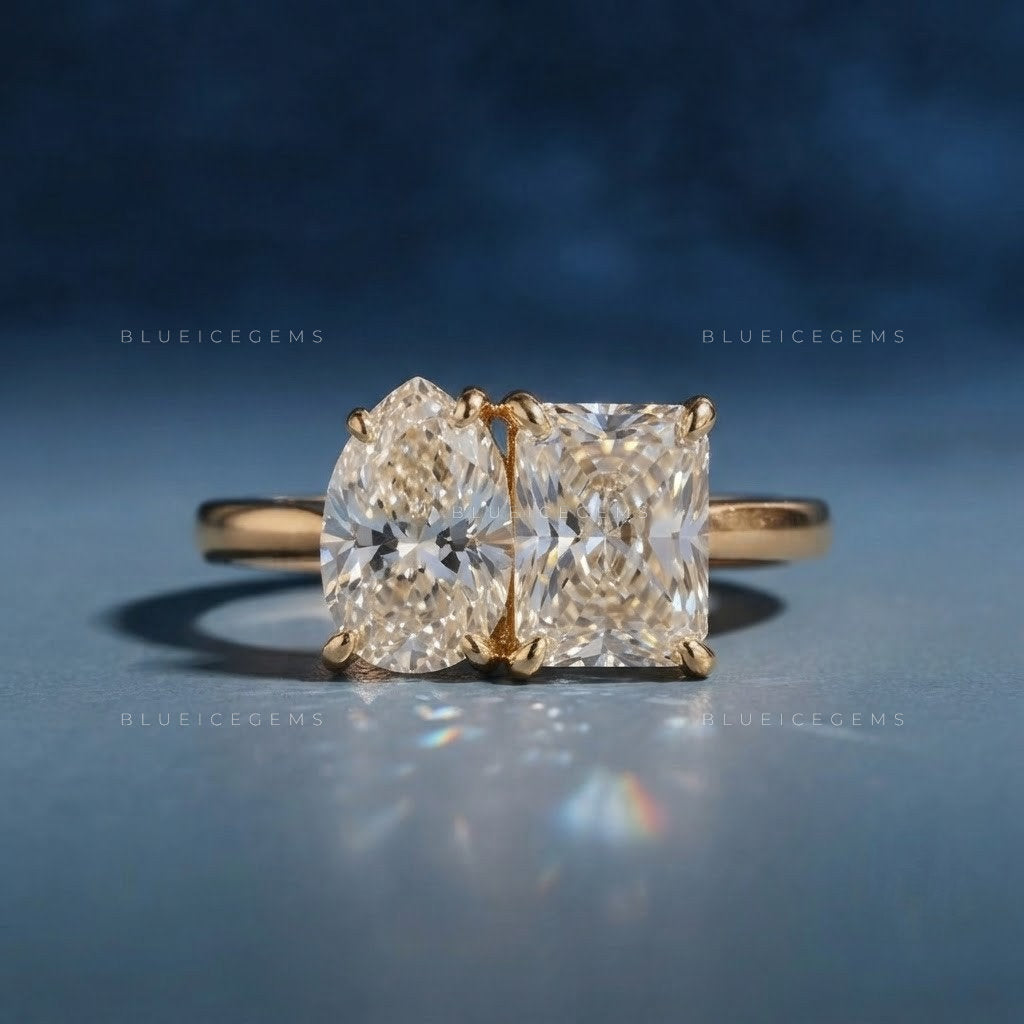 Luminous Elegance Radiant Cut Three Stone Engagement Ring
