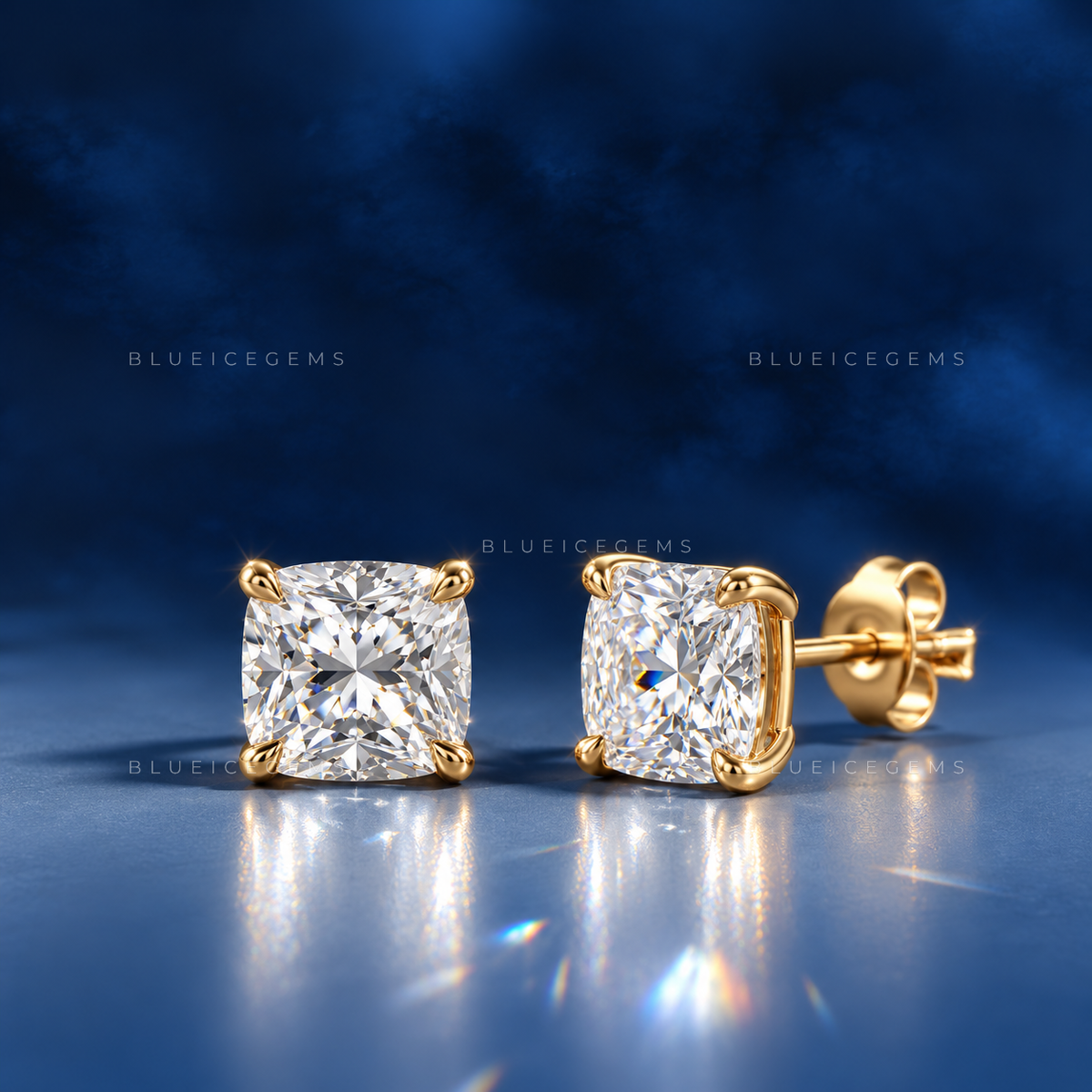 Sovereign Cushion-Cut Lab-Grown Diamond Stud Earrings