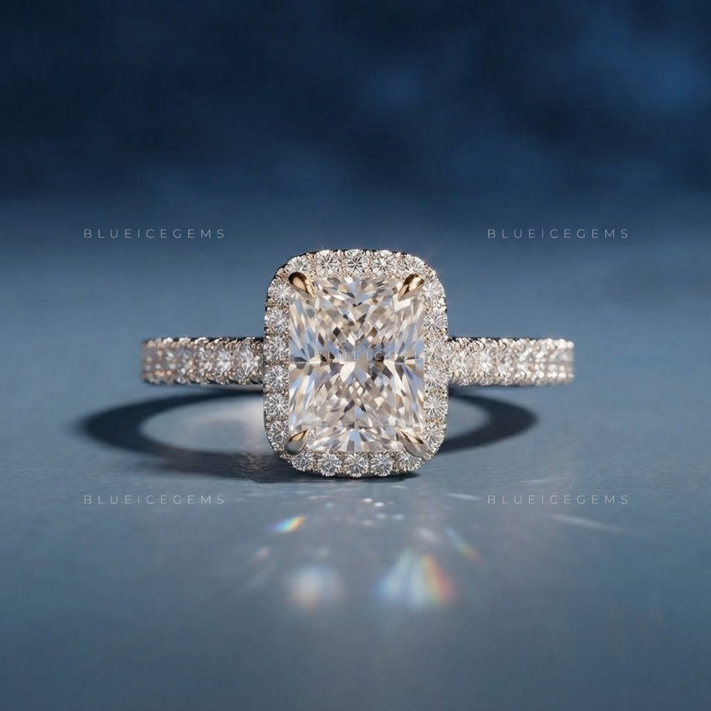 Majestic Glow Radiant Cut Pavé Engagement Ring