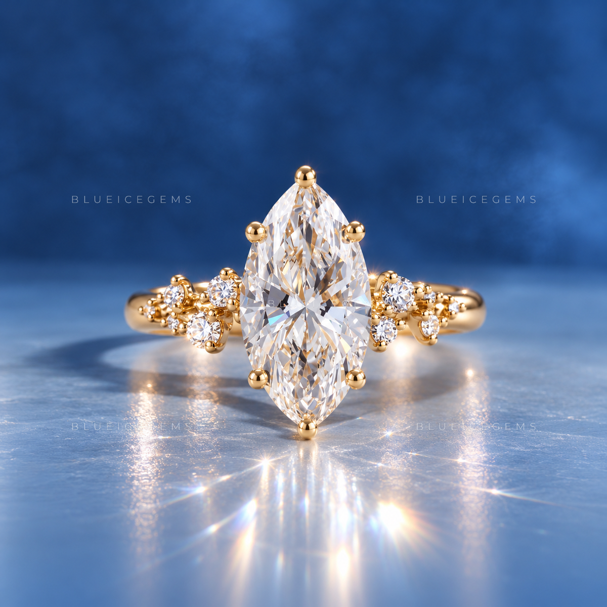 Elegant Whisper Marquise Brilliant Cut Hidden Halo Pave Engagement Ring