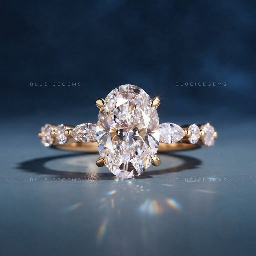 Ethereal Radiance Oval Cut Classic Prong Solitaire Engagement Ring