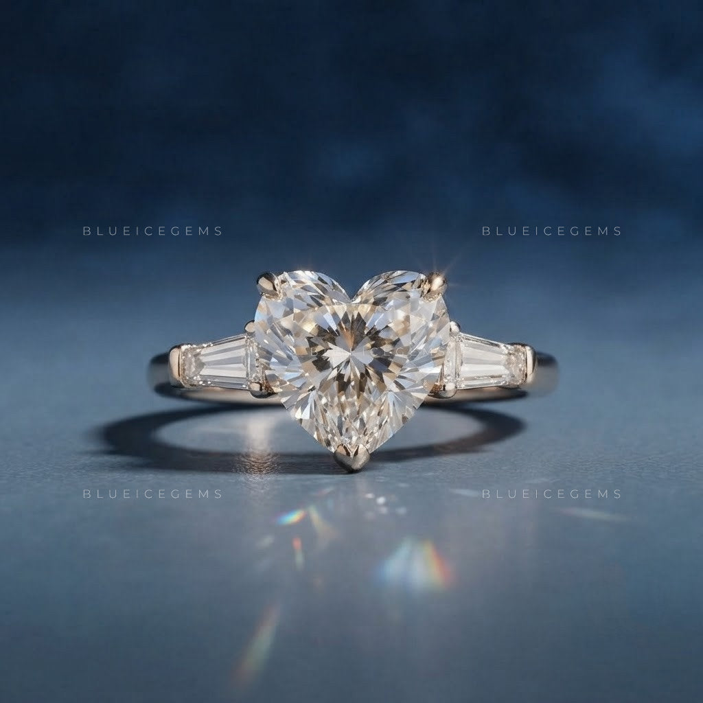 Amora Heart Cut Elegantly Accented Silhouette Engagement Ring