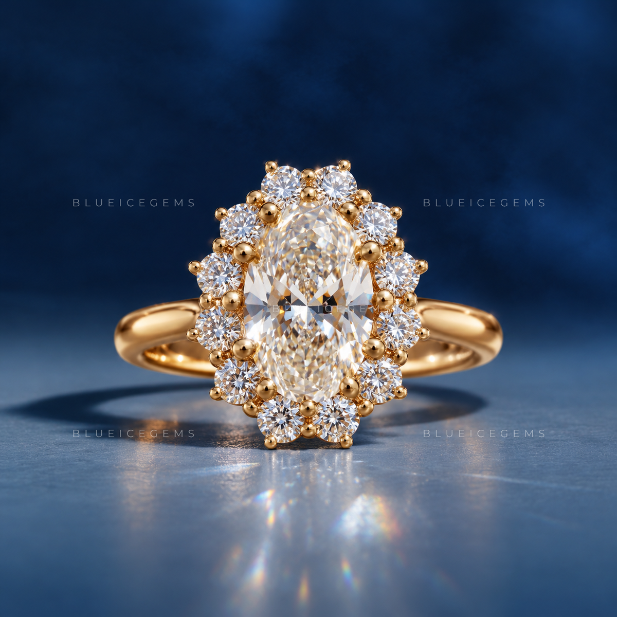 Enchanted Whisper Oval Cut Pavé Accent Engagement Ring