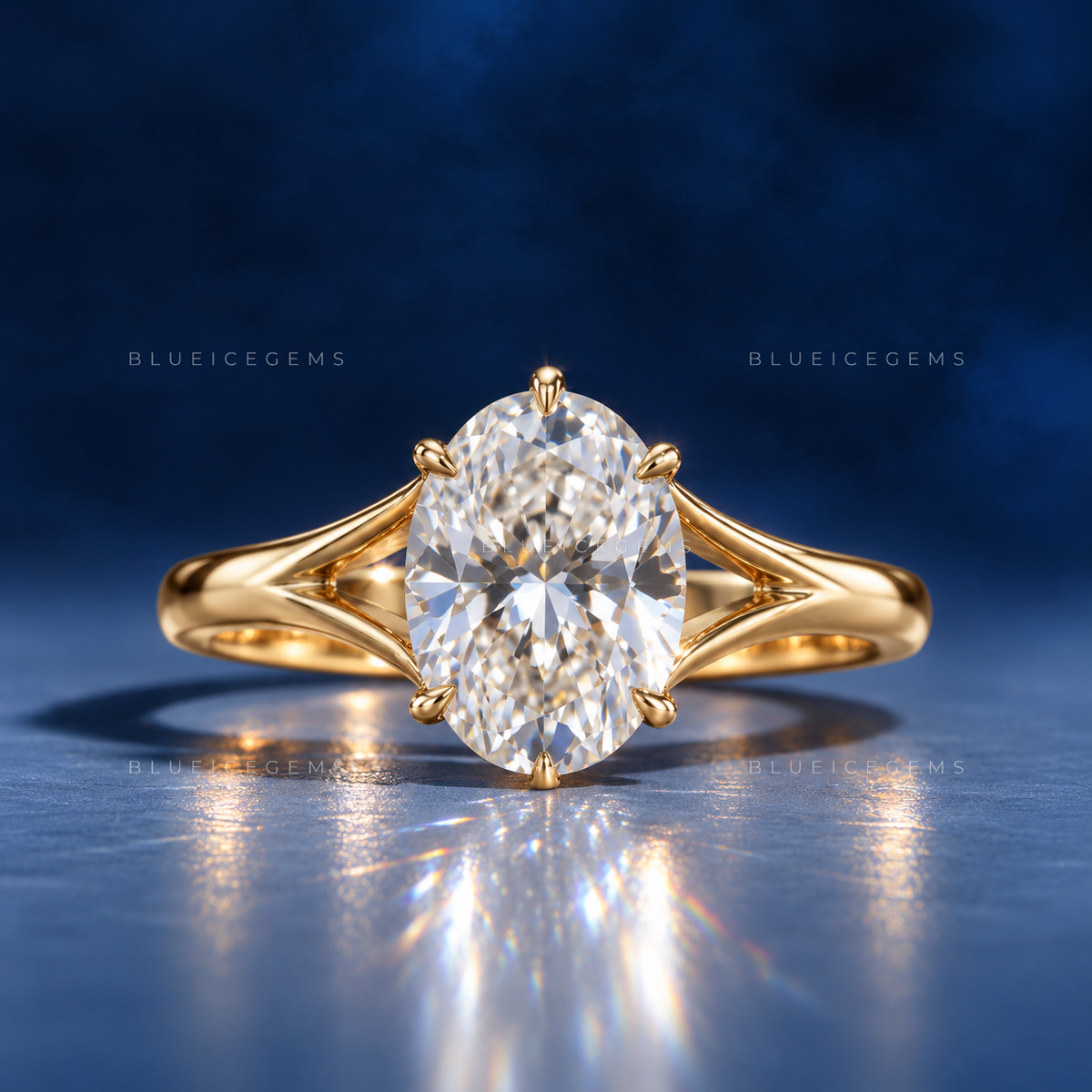 Lyra Oval Cut Ultra-Classic Solitaire Engagement Ring