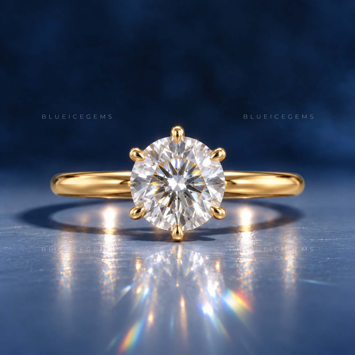 Aria Round Cut Classic Silhouette Engagement Ring