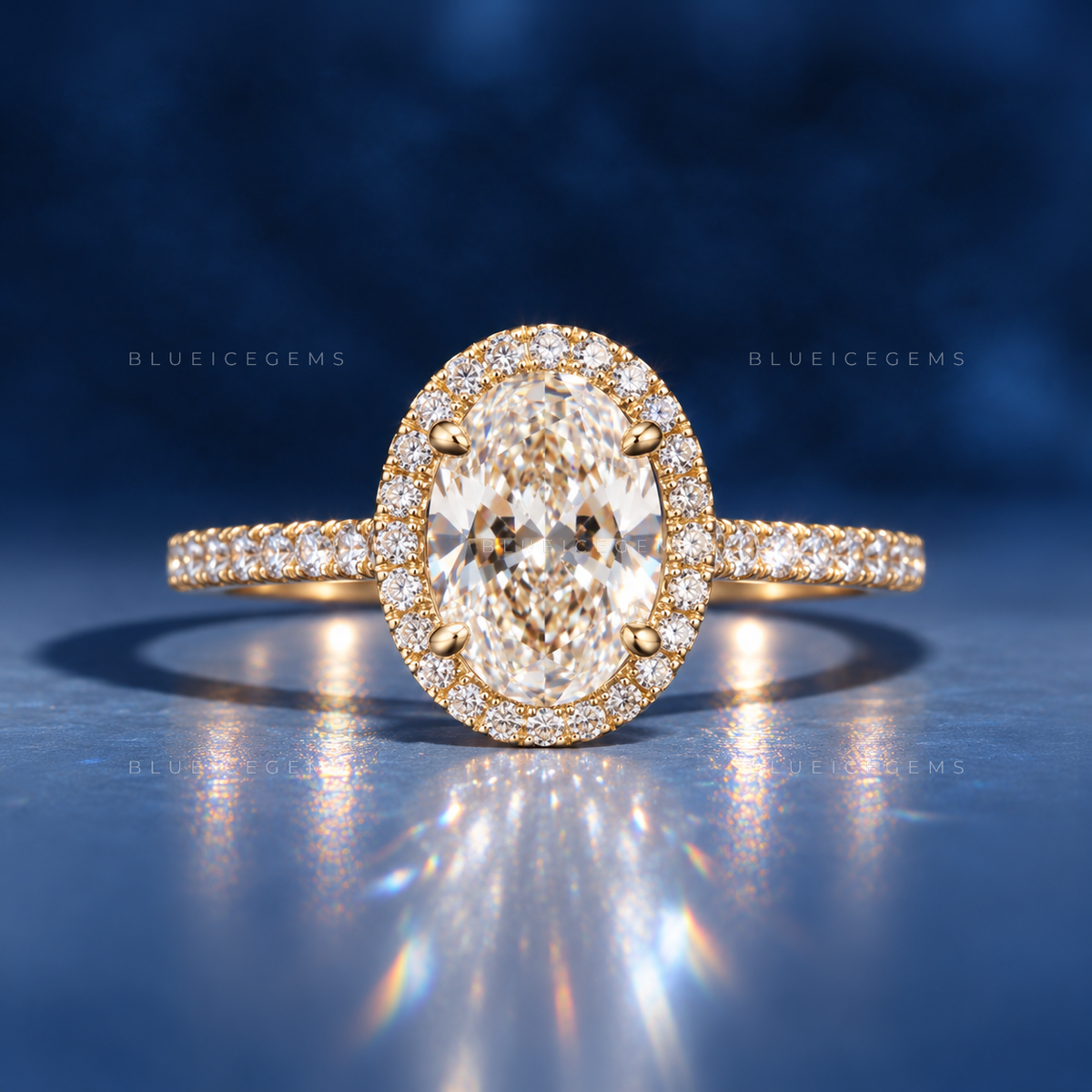 Evora Oval Cut Brilliant Accent Solitaire Engagement Ring