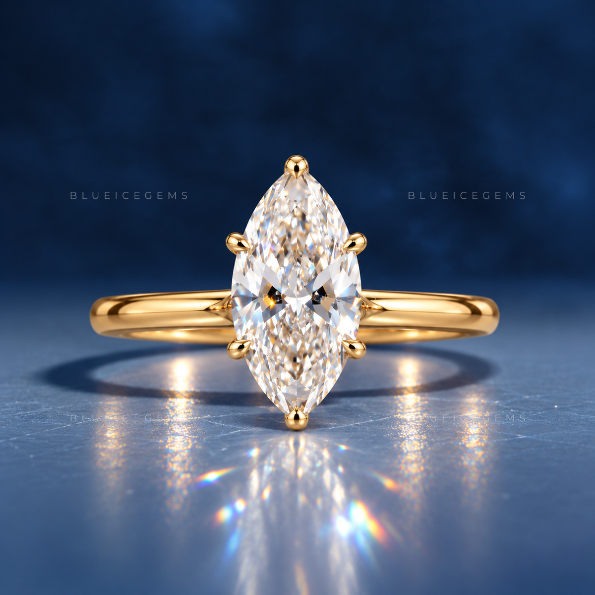 Aurelia Marquise Cut Hidden Halo Solitaire Engagement Ring
